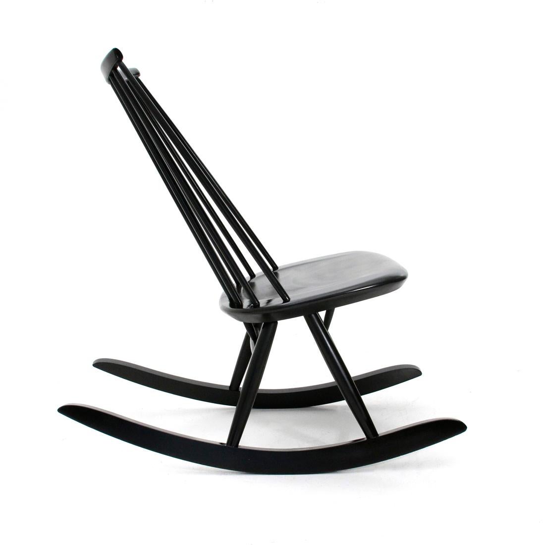 Mid-Century Modern Black Mademoiselle Rocking Chair by Ilmari Tapiovaara for Art In Good Condition In Savona, IT