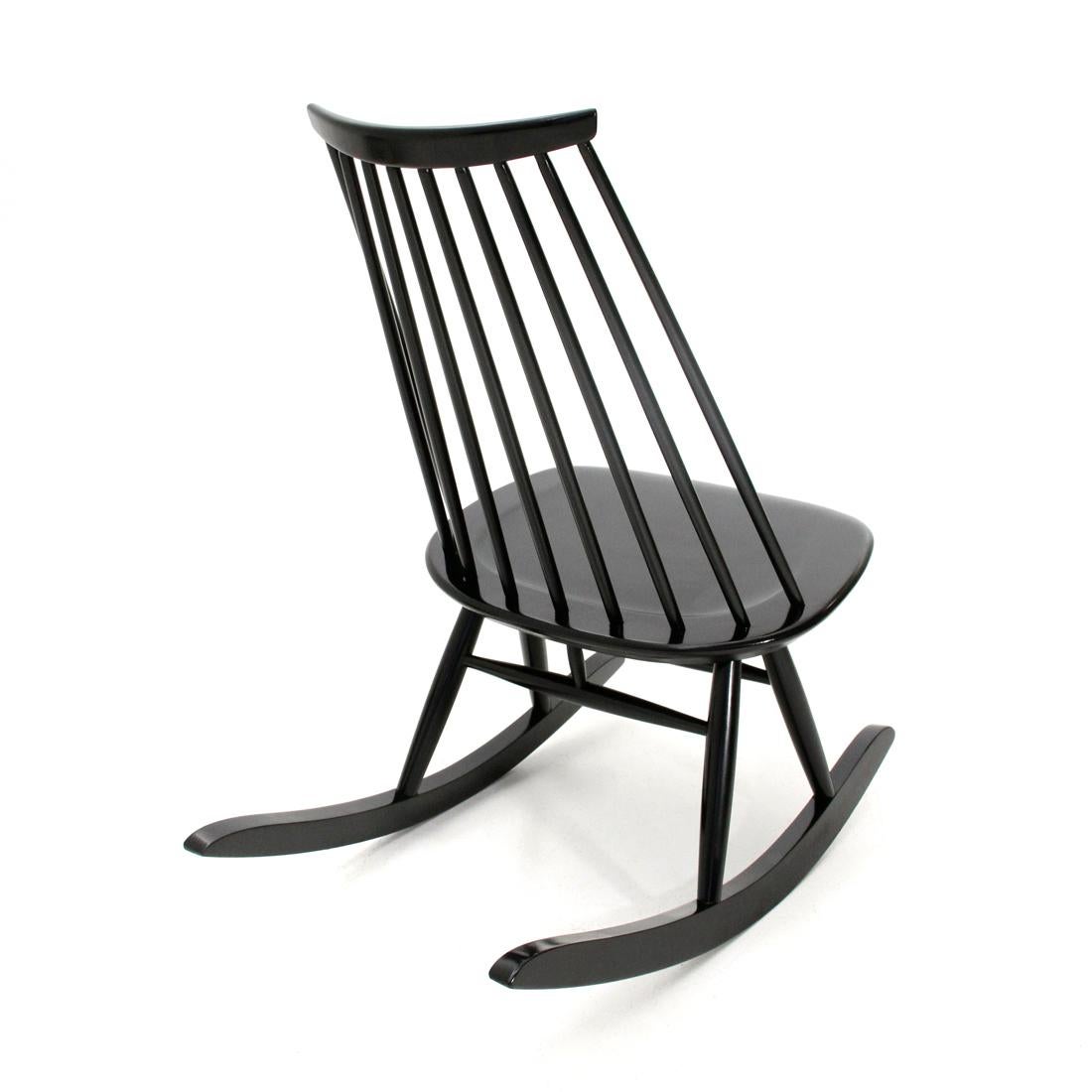 Mid-20th Century Mid-Century Modern Black Mademoiselle Rocking Chair by Ilmari Tapiovaara for Art