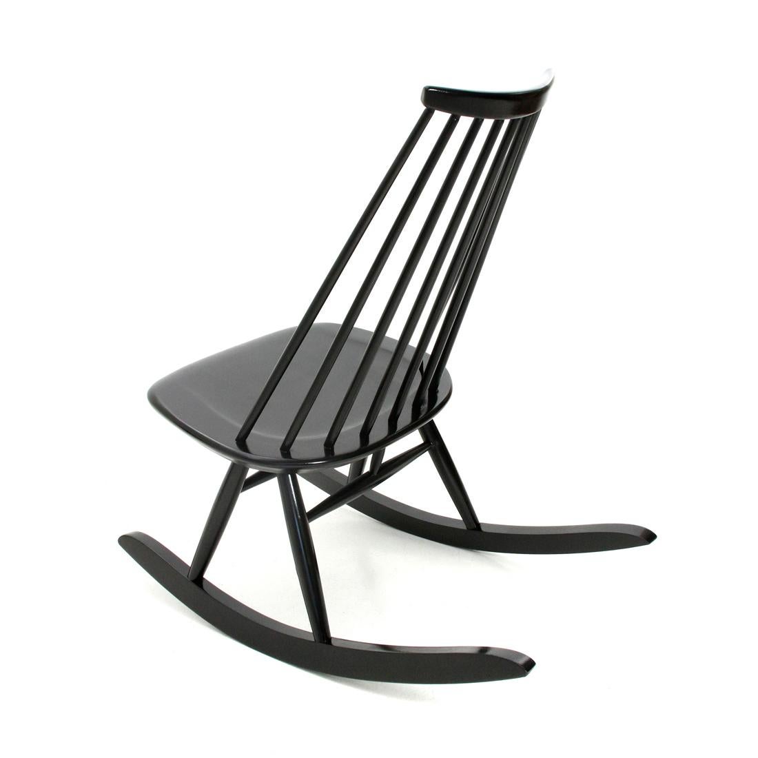 Mid-Century Modern Black Mademoiselle Rocking Chair by Ilmari Tapiovaara for Art 1