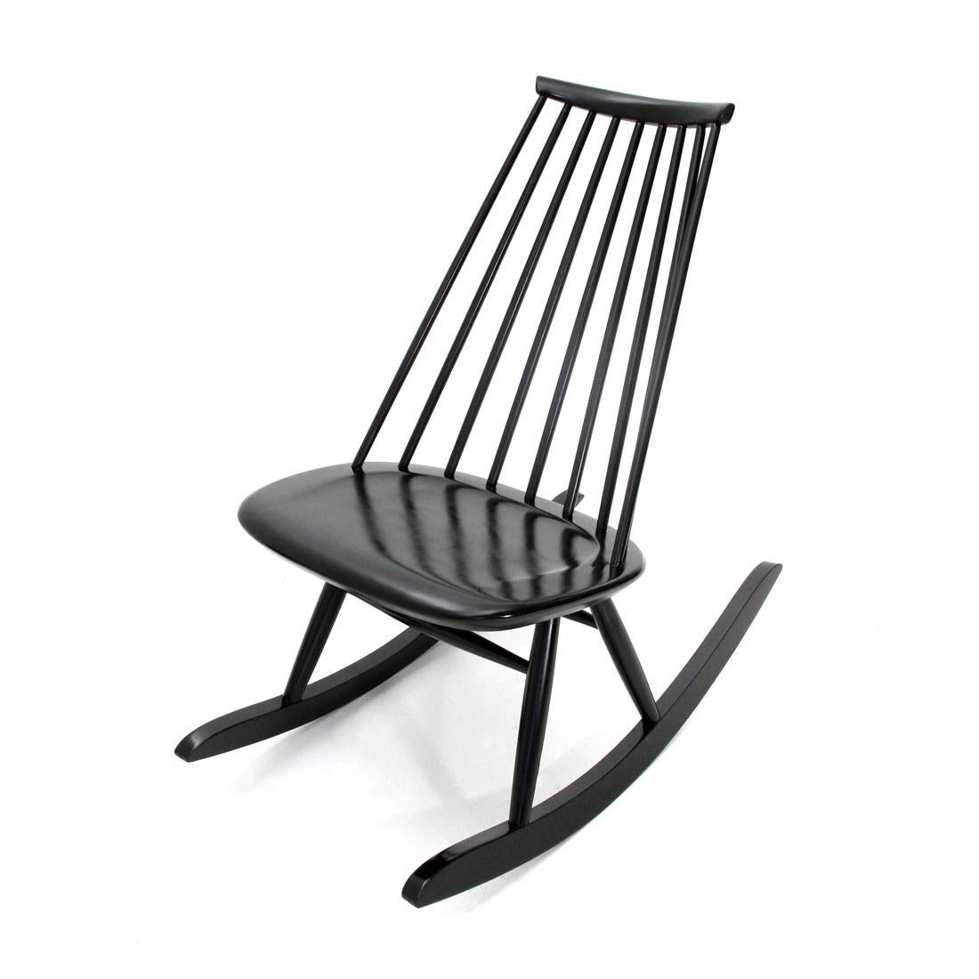 Mid-Century Modern Black Mademoiselle Rocking Chair by Ilmari Tapiovaara for Art 2