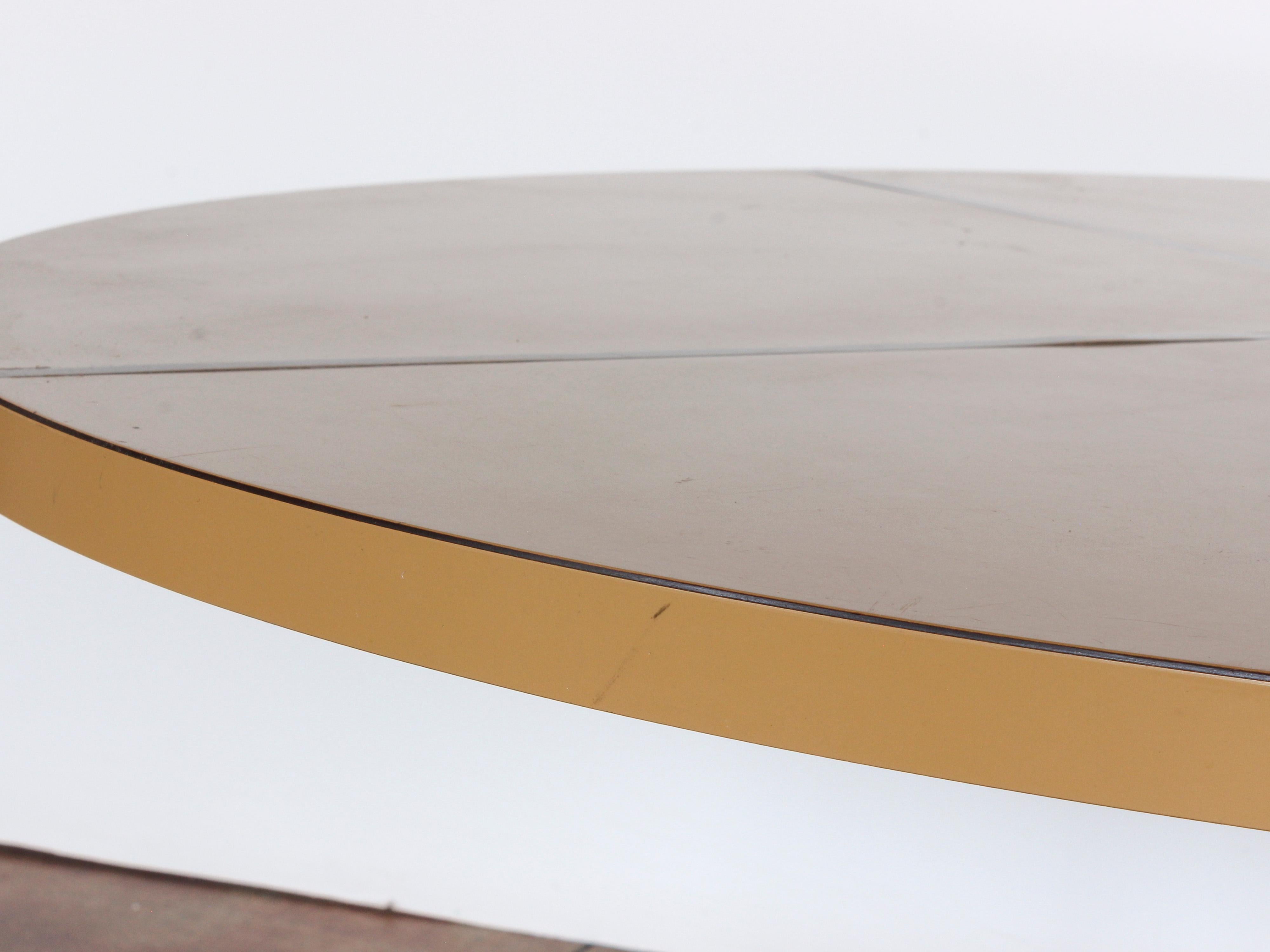 Mid-Century Modern Blackened Iron & Melamine Table with Brass Inlay, c. 1960 For Sale 10