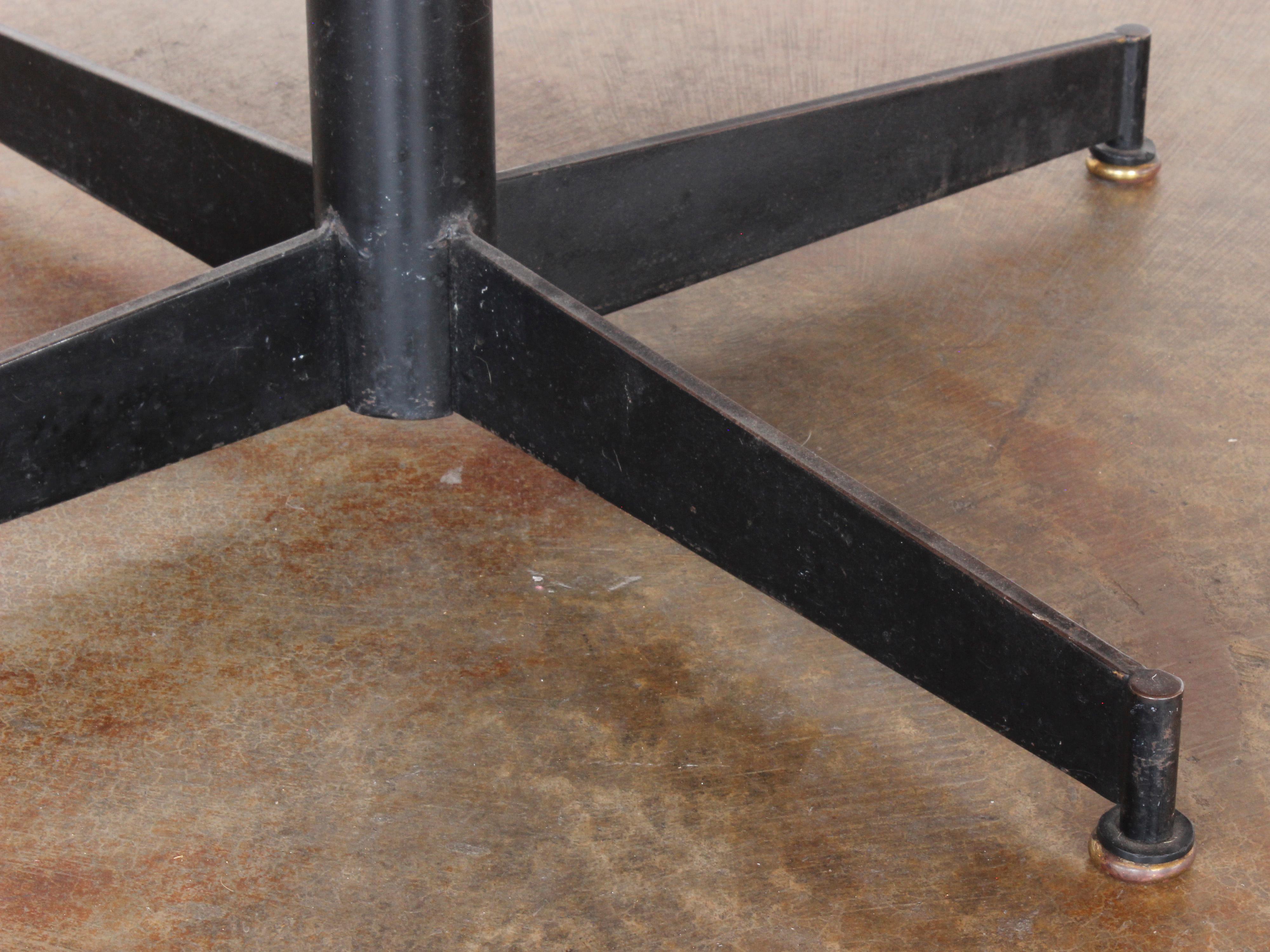 Mid-Century Modern Blackened Iron & Melamine Table with Brass Inlay, c. 1960 For Sale 11