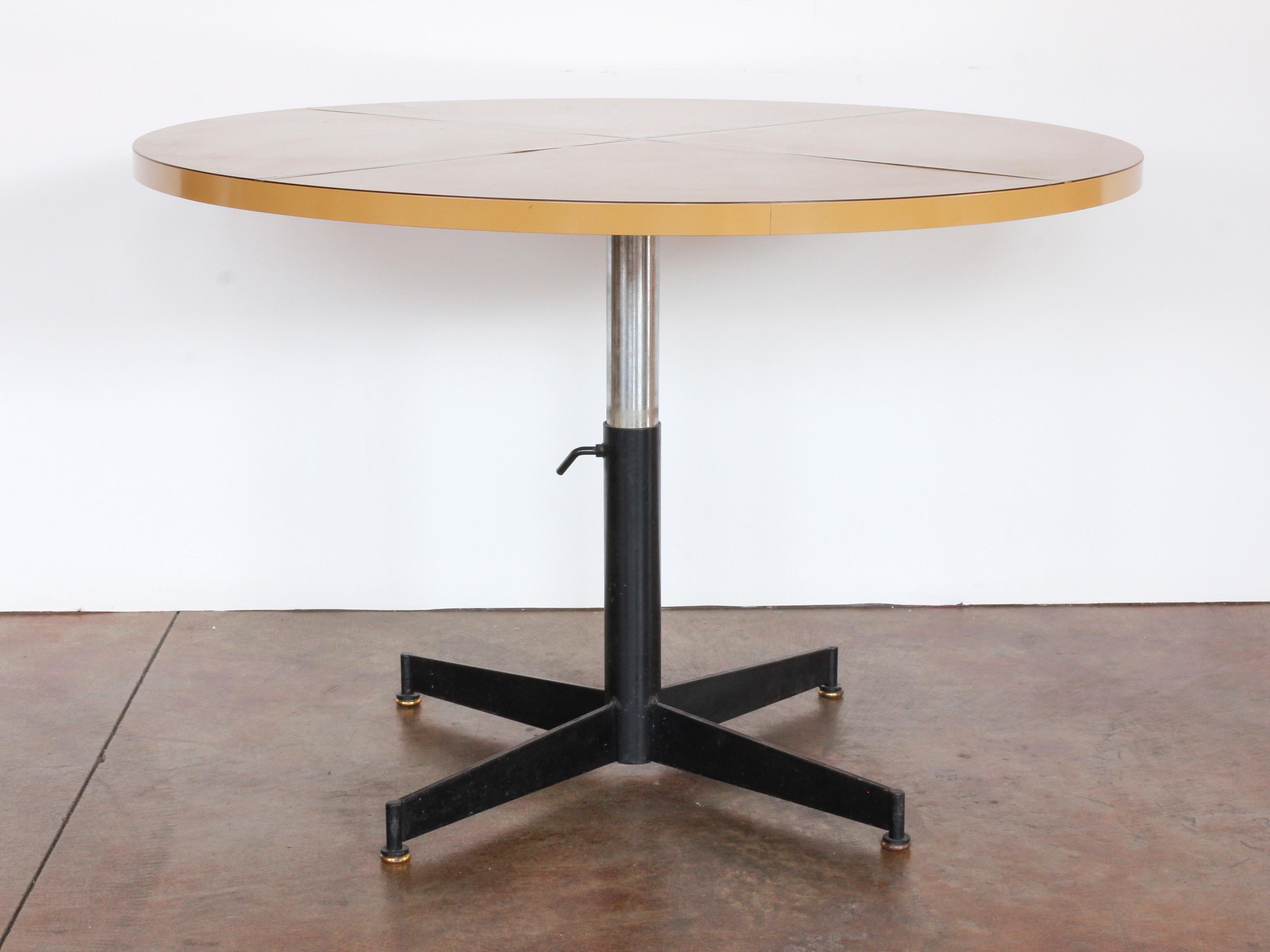 Mid-Century Modern Blackened Iron & Melamine Table with Brass Inlay, c. 1960 For Sale 12