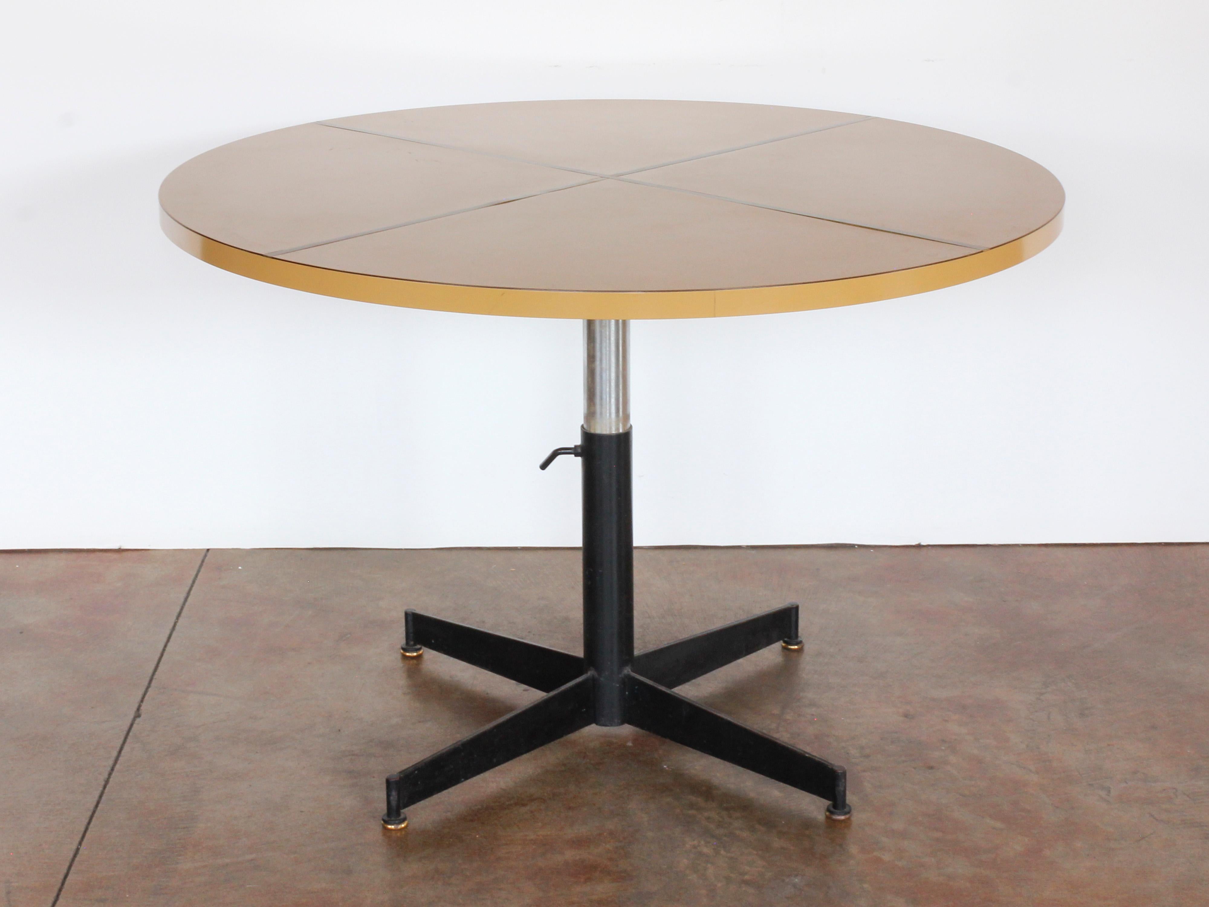 Mid-Century Modern Blackened Iron & Melamine Table with Brass Inlay, c. 1960 For Sale 13