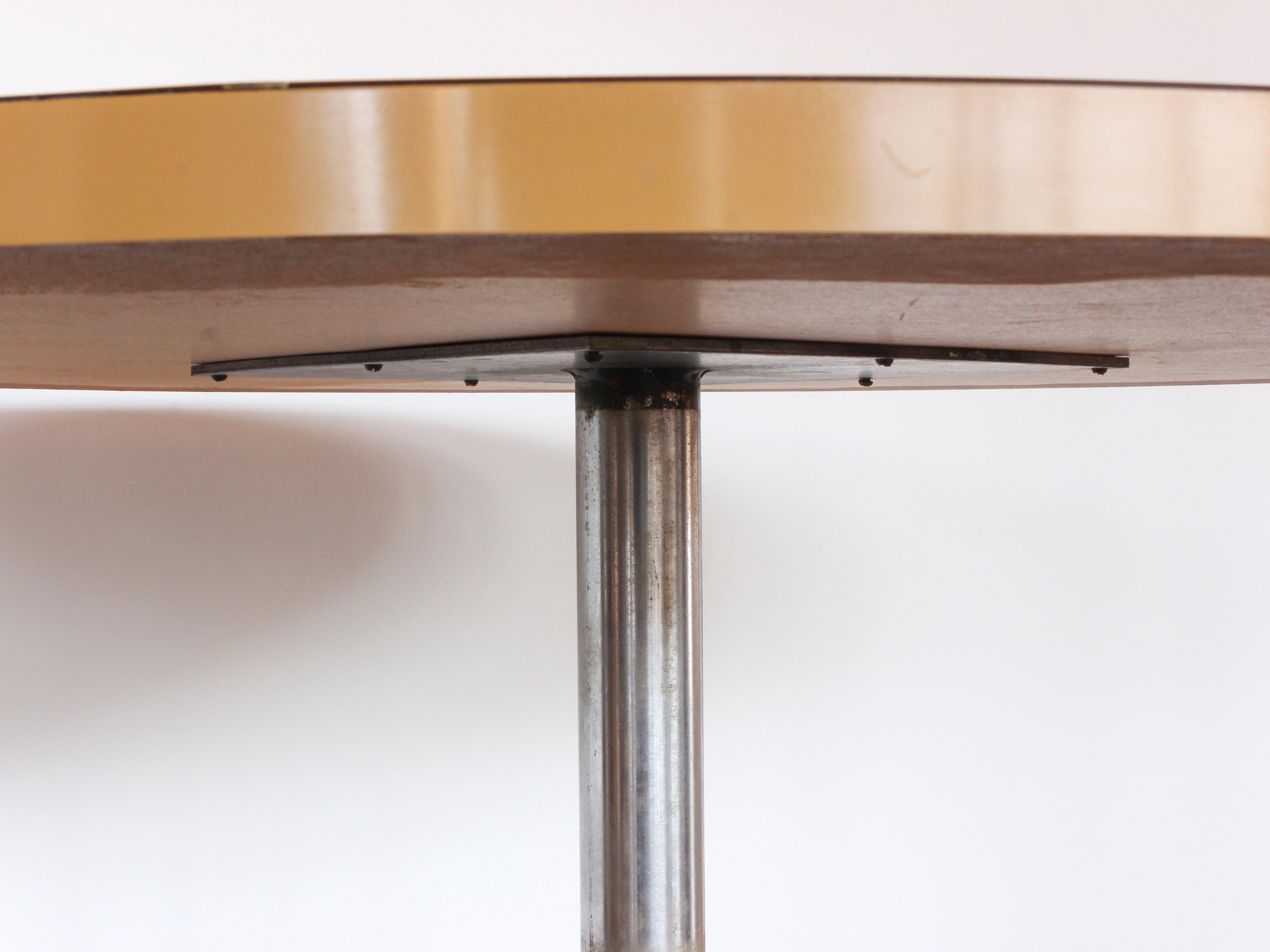 Mid-Century Modern Blackened Iron & Melamine Table with Brass Inlay, c. 1960 For Sale 14