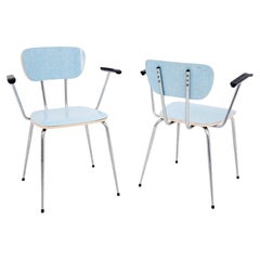 Retro Mid-Century Modern Blue Armchairs from 1970s