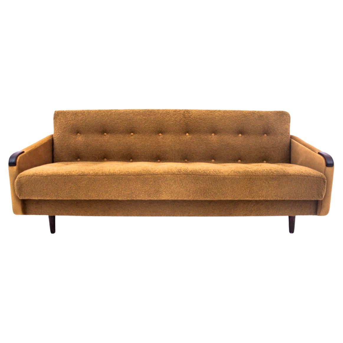 Midcentury Modern Boucle Sofa, Denmark, 1960s, Restored