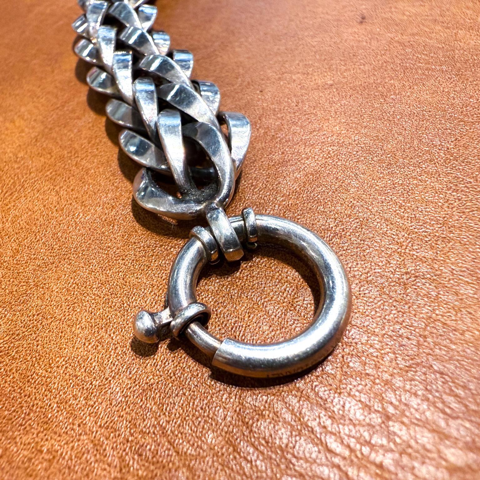 Bracciale a maglie d'argento intrecciate in stile Midcentury Modern in vendita 4