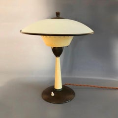 Mid-Century Modern Brass and Glass Table or Desk Lamp, Italy, 1950s
