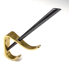 Mid-Century Modern Brass and Lacquered Aluminum Italian Coat Hooks, 1970s