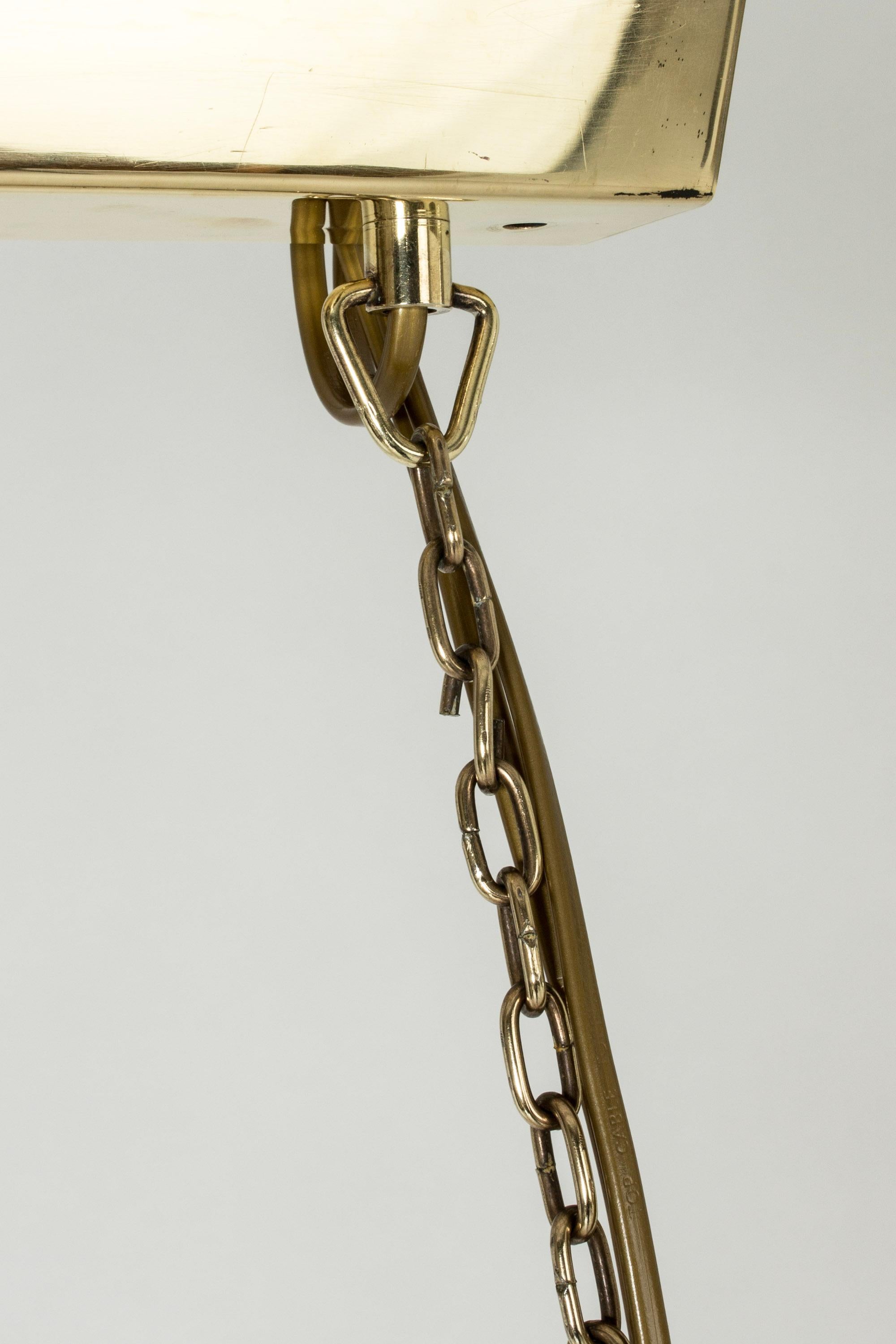 Mid-Century Modern Brass Chandelier by Hans Bergström, Sweden, 1950s For Sale 5