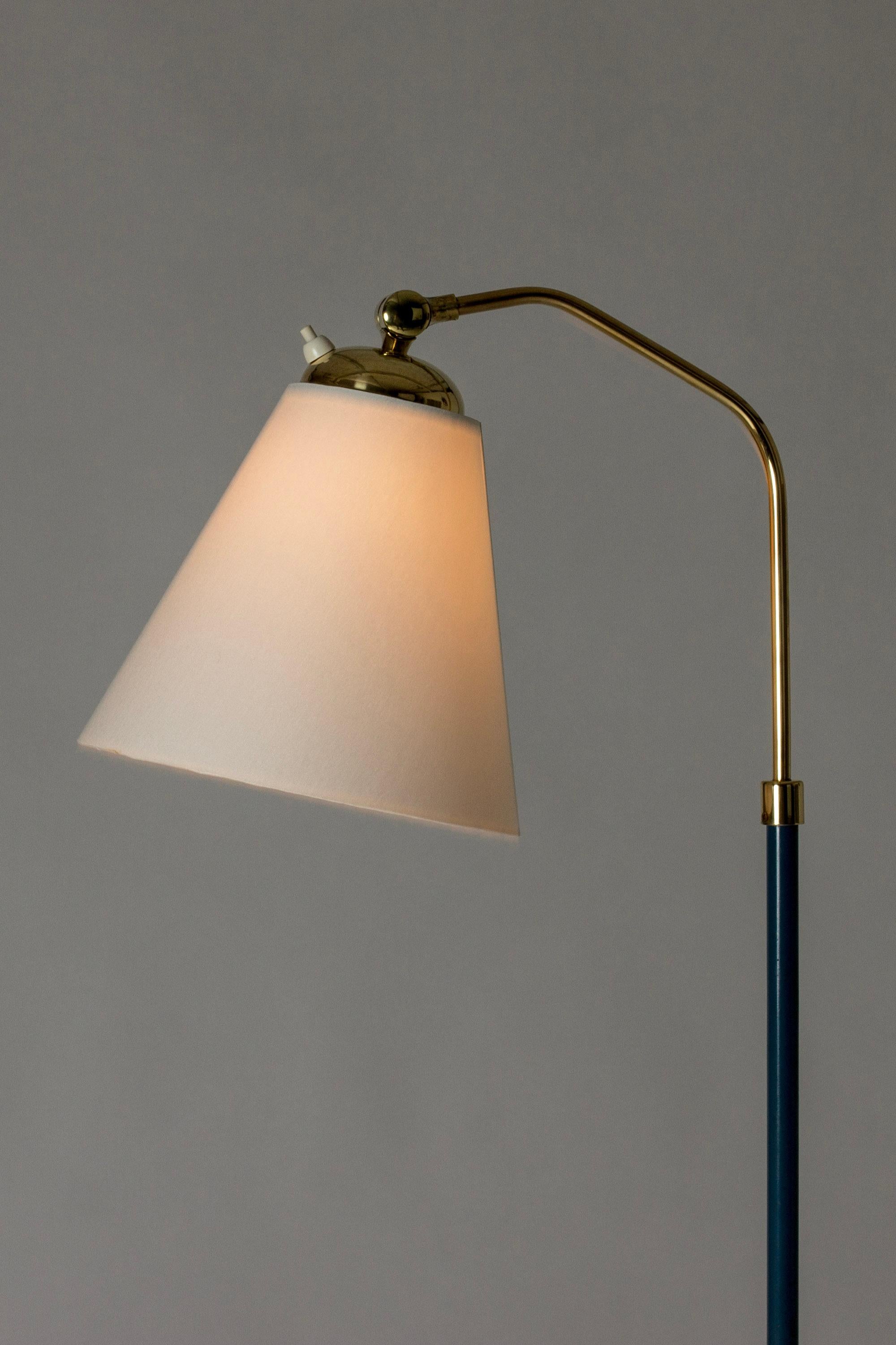 Swedish Midcentury Modern brass floor lamp, Sweden, 1940s