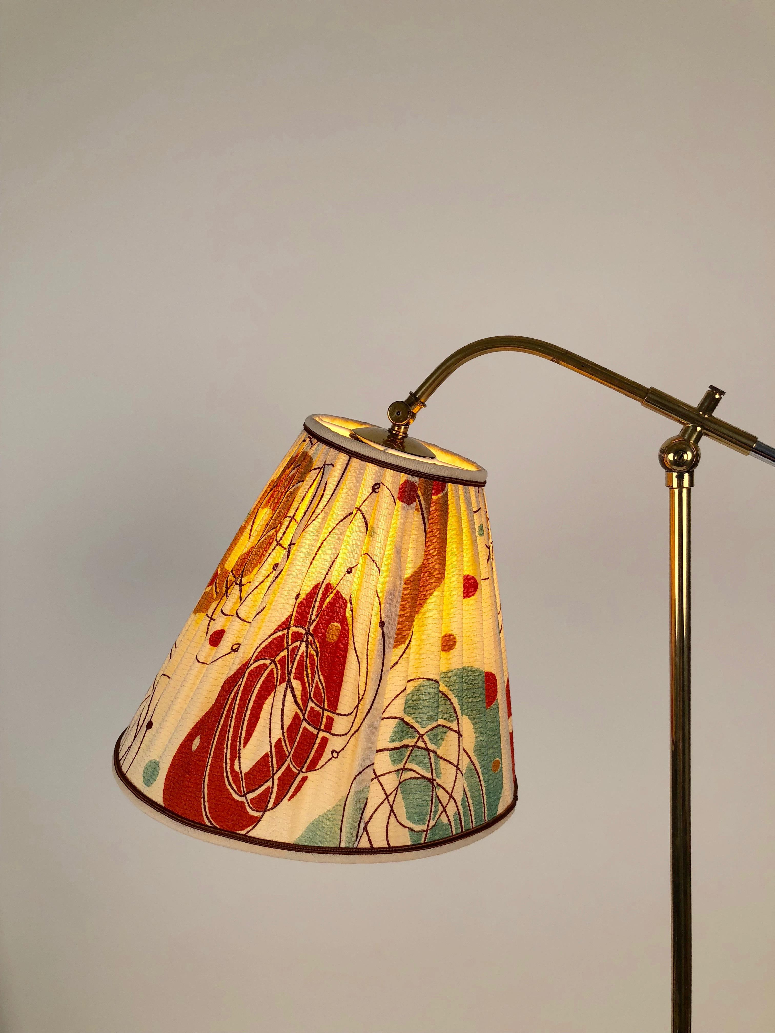 Mid-Century Modern Brass Floor Lamp, Produced by Rupert Nikoll, Austria, 1950s For Sale 6