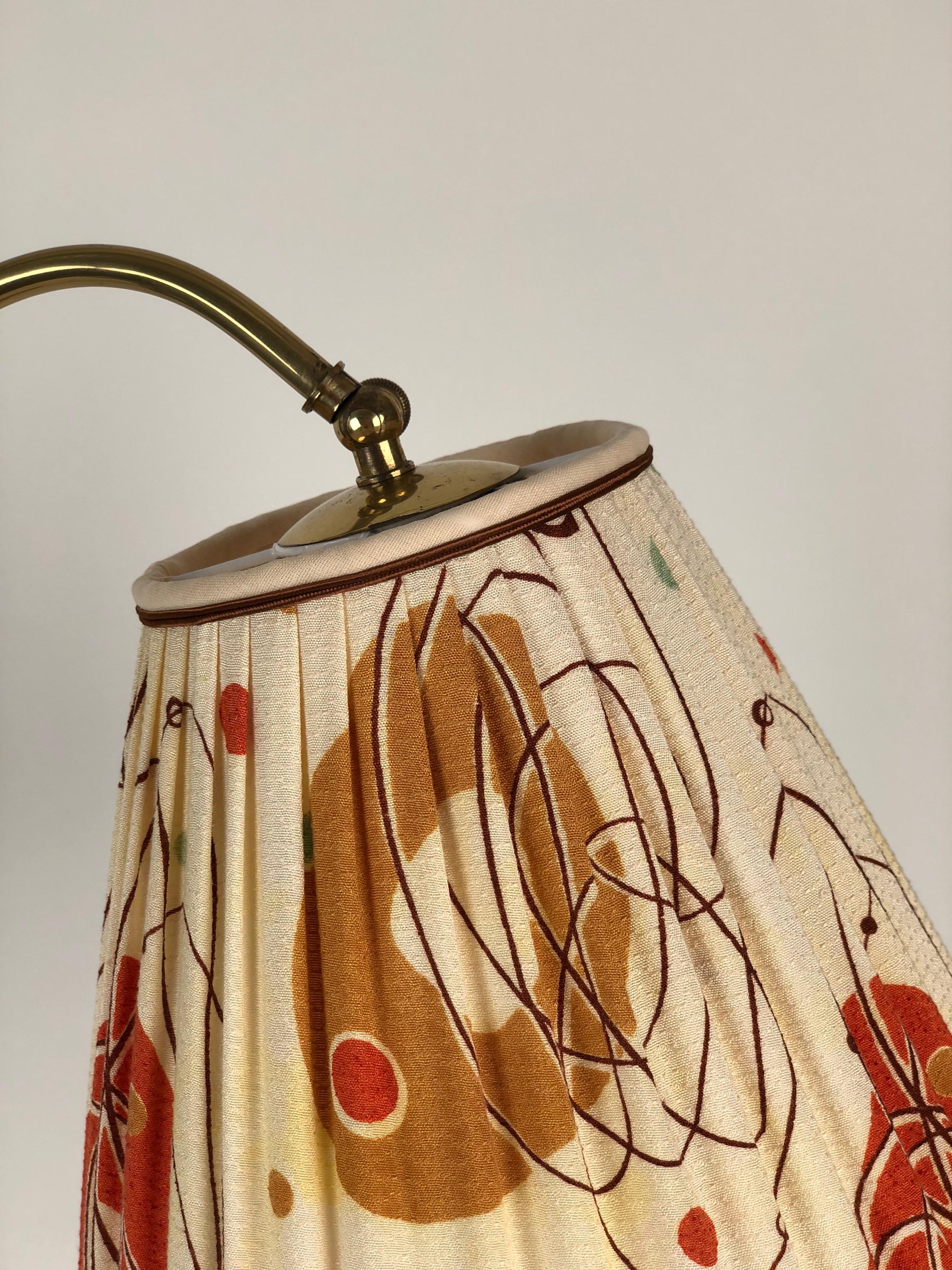 Austrian Mid-Century Modern Brass Floor Lamp, Produced by Rupert Nikoll, Austria, 1950s For Sale