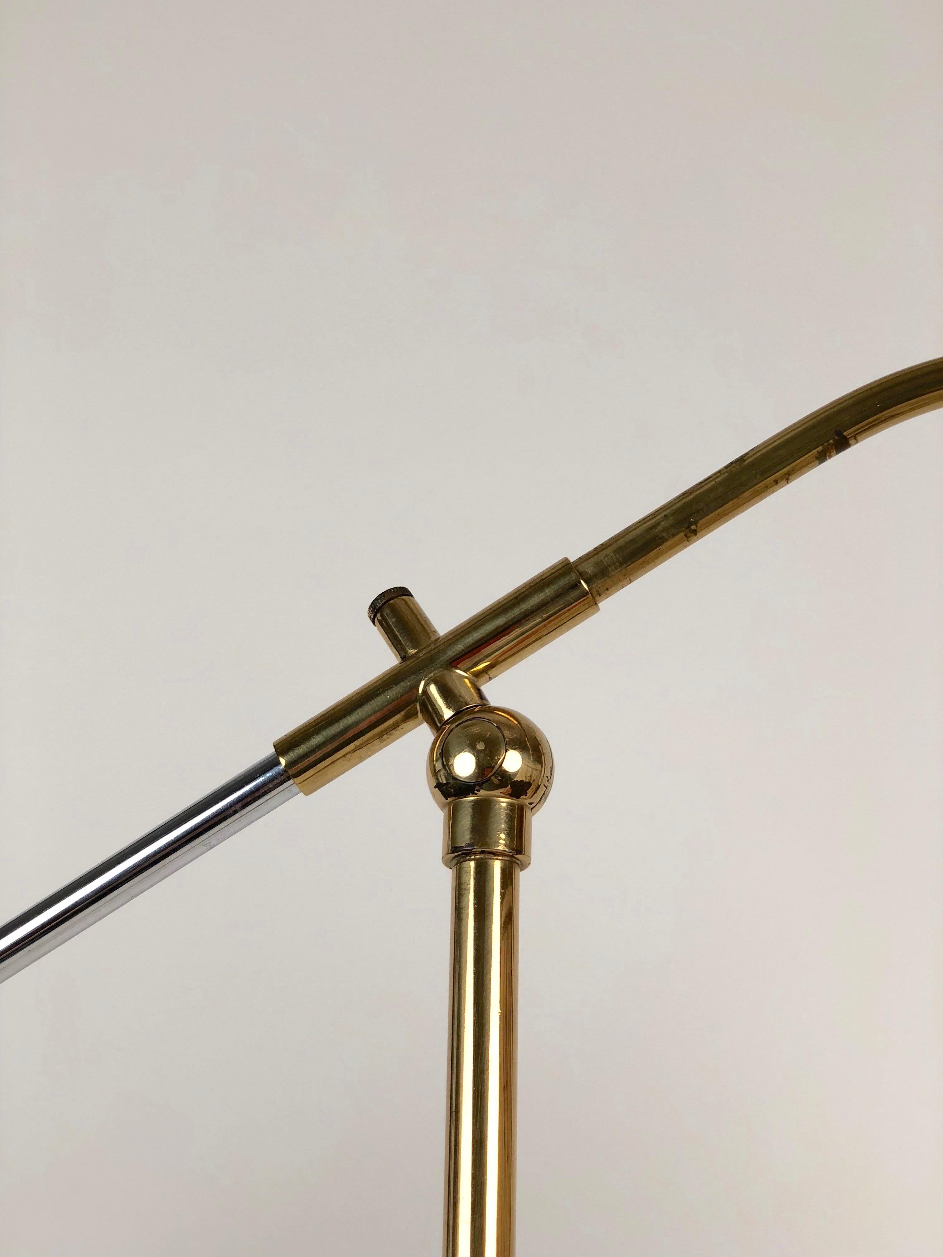 Mid-20th Century Mid-Century Modern Brass Floor Lamp, Produced by Rupert Nikoll, Austria, 1950s For Sale
