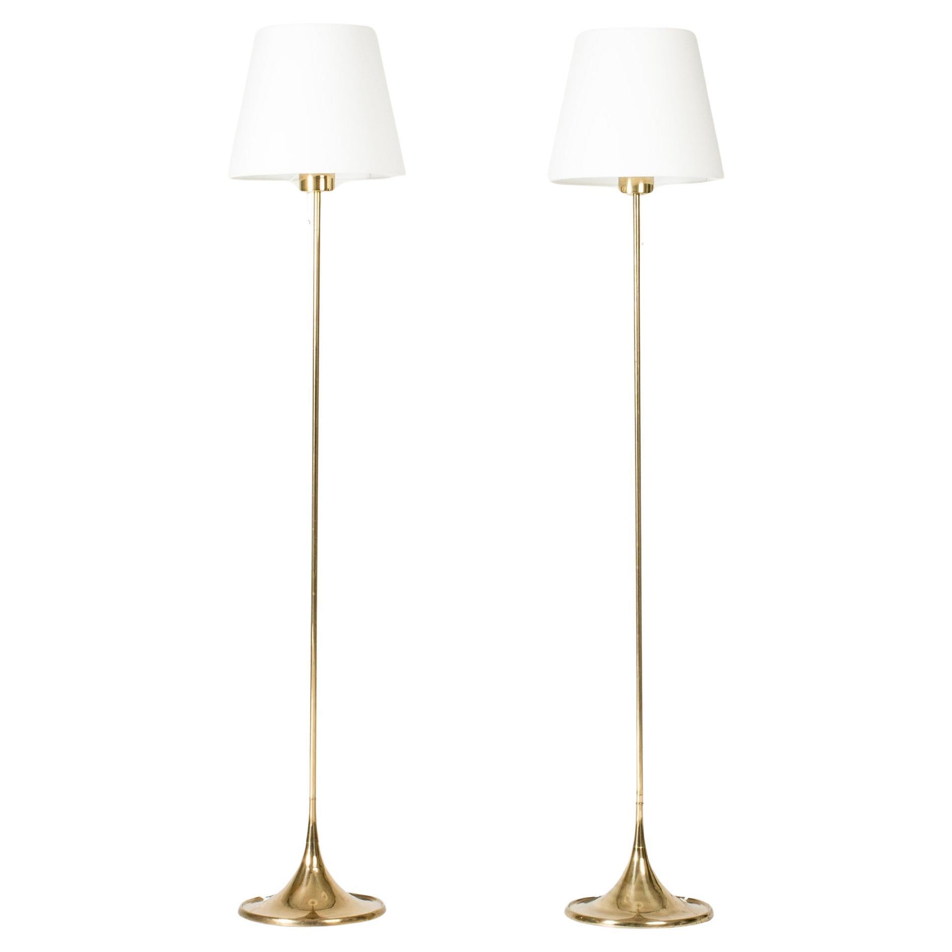 Midcentury Modern Brass Floor Lamps from Bergboms, Sweden, 1960s