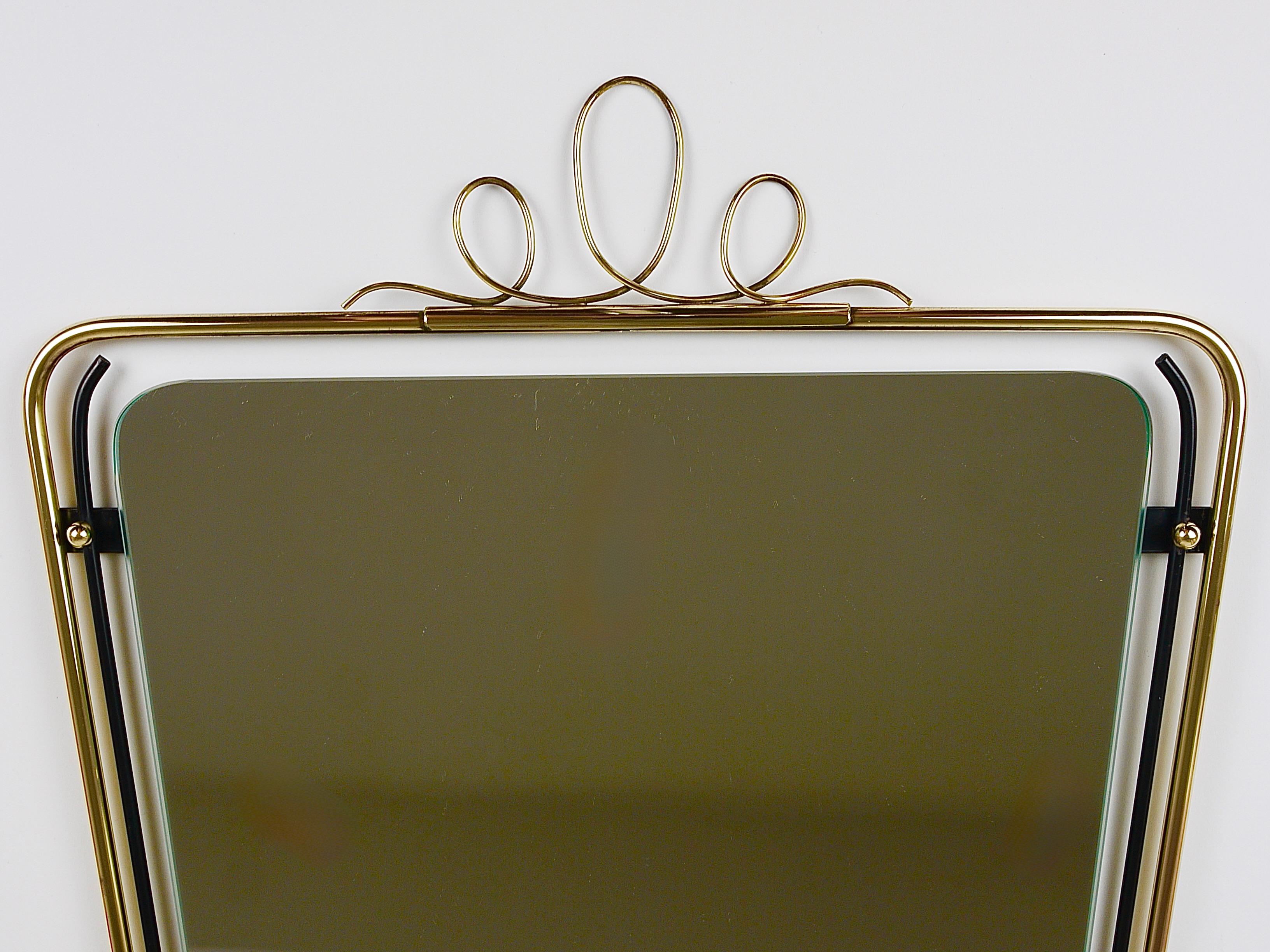 Midcentury Modern Brass Loops Wire Wall mirror, Italy, 1950s For Sale 5