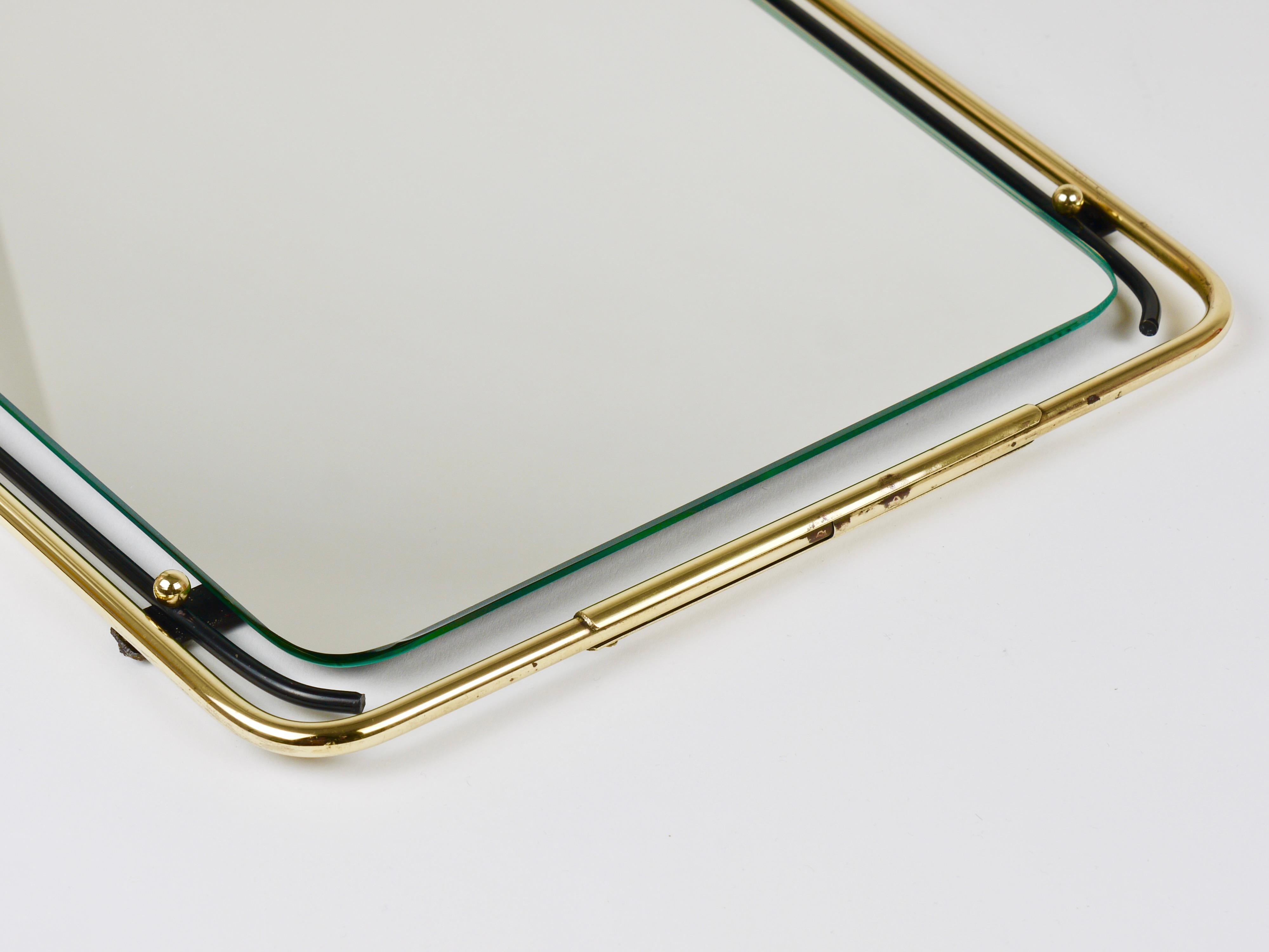 Midcentury Modern Brass Loops Wire Wall mirror, Italy, 1950s For Sale 10