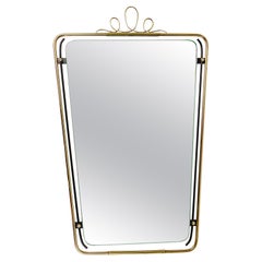 Midcentury Modern Brass Loops Wire Wall mirror, Italy, 1950s