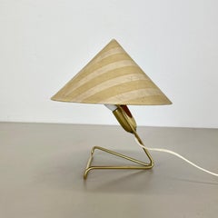 midcentury modern brass mod. "Aal" Table Light by RUPERT NIKOLL., Austria, 1950s