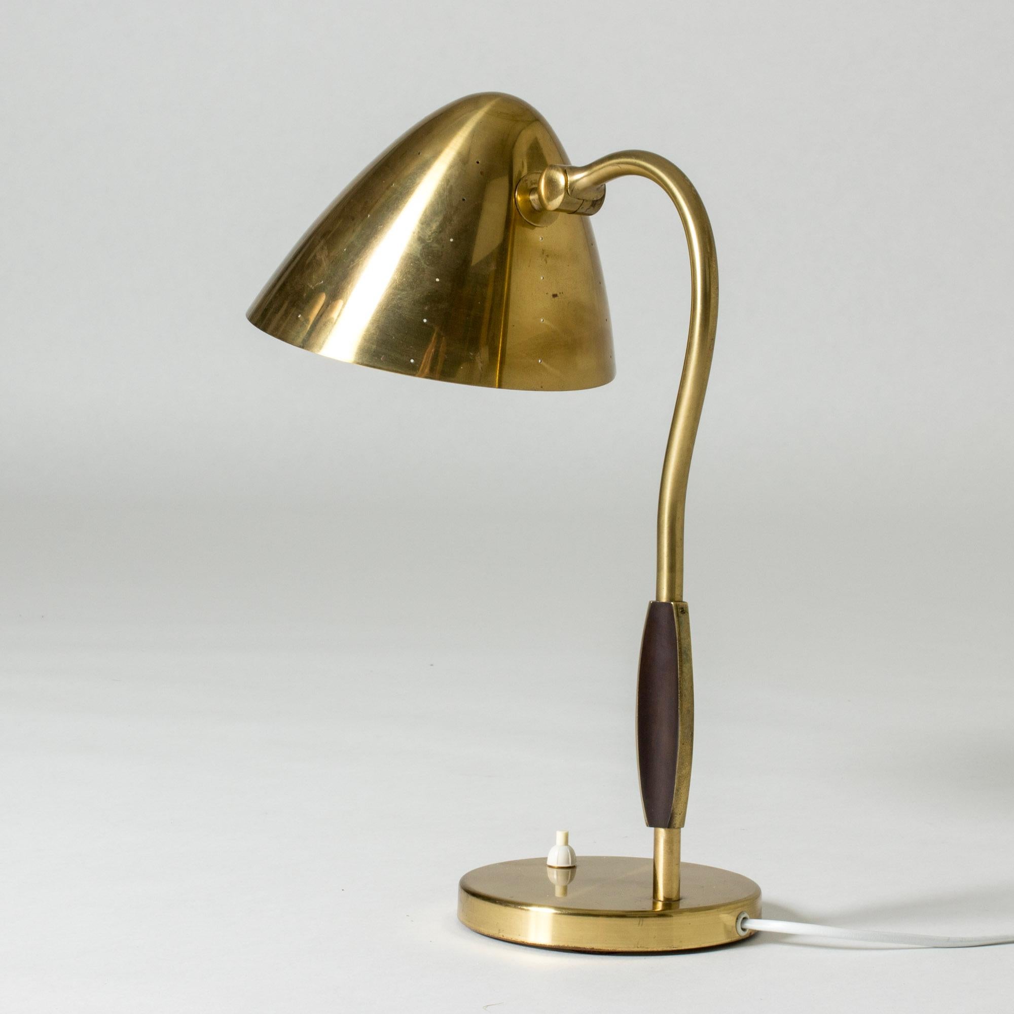 Scandinavian Modern Midcentury Modern Brass Table Lamp, Boréns, Sweden, 1950s For Sale