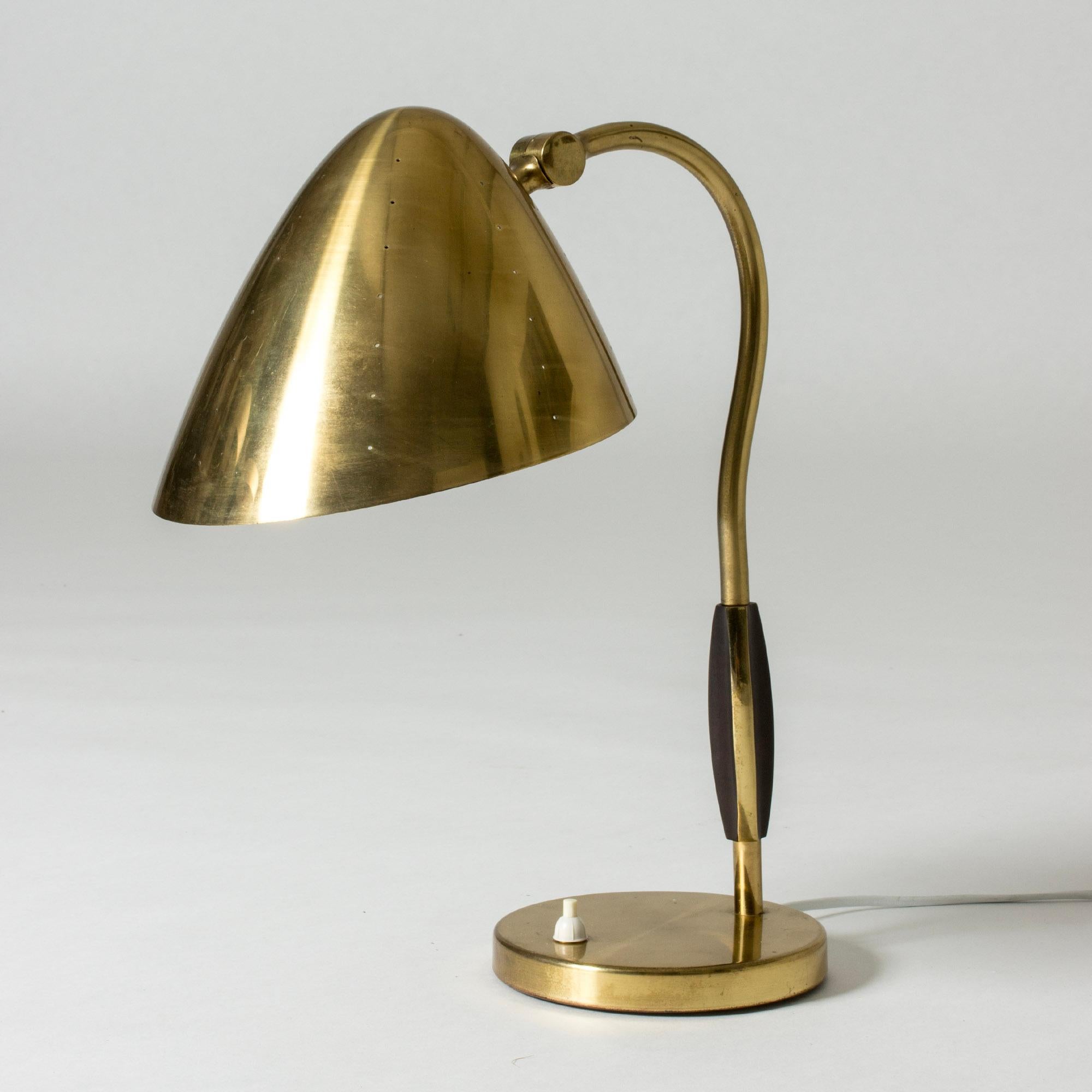 Swedish Midcentury Modern Brass Table Lamp, Boréns, Sweden, 1950s For Sale