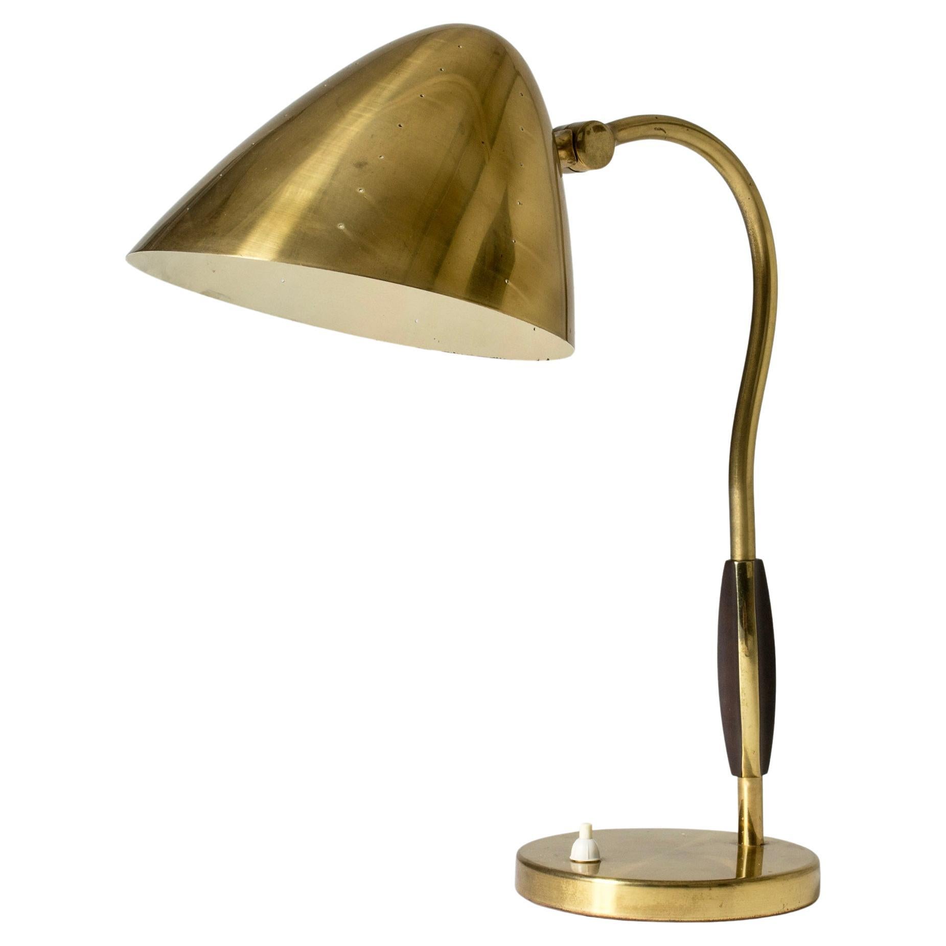Midcentury Modern Brass Table Lamp, Boréns, Sweden, 1950s
