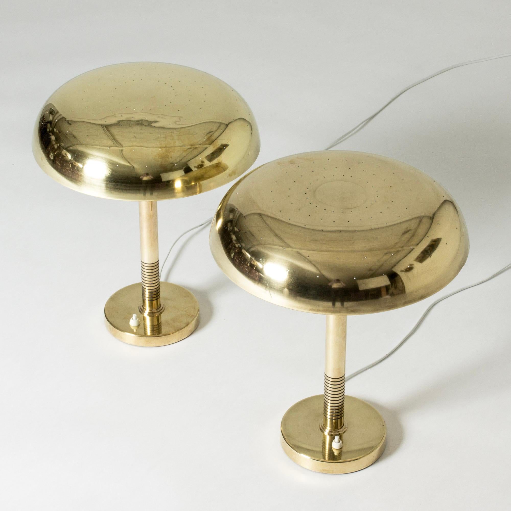 Midcentury Modern Brass Table Lamps, Boréns, Sweden, 1950s In Good Condition For Sale In Stockholm, SE