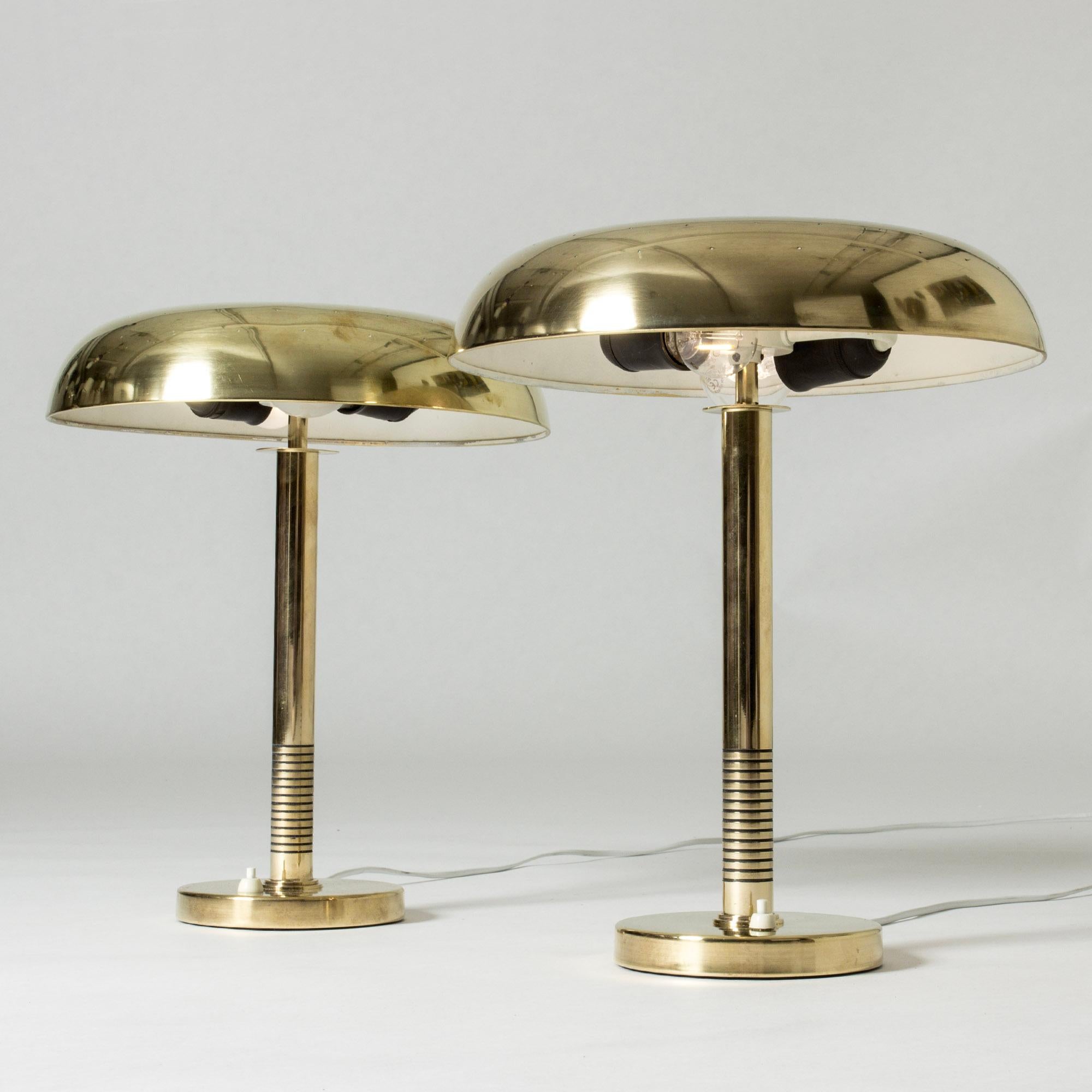 Mid-20th Century Midcentury Modern Brass Table Lamps, Boréns, Sweden, 1950s For Sale