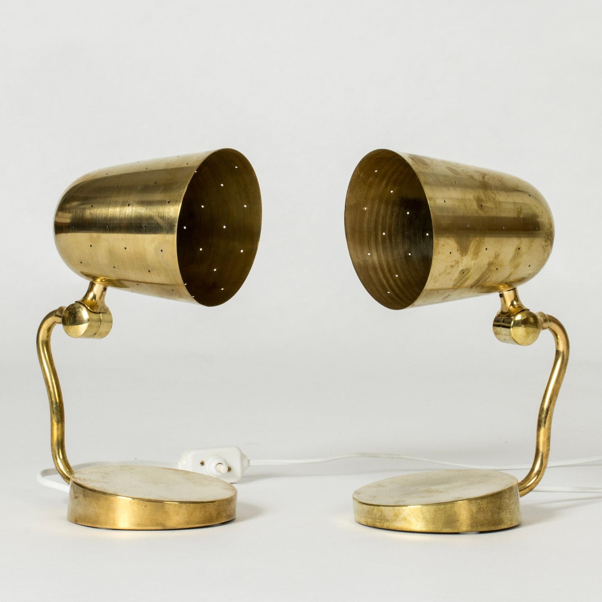 Scandinavian Modern Midcentury Modern Brass Table Lamps from Boréns, Sweden, 1950s