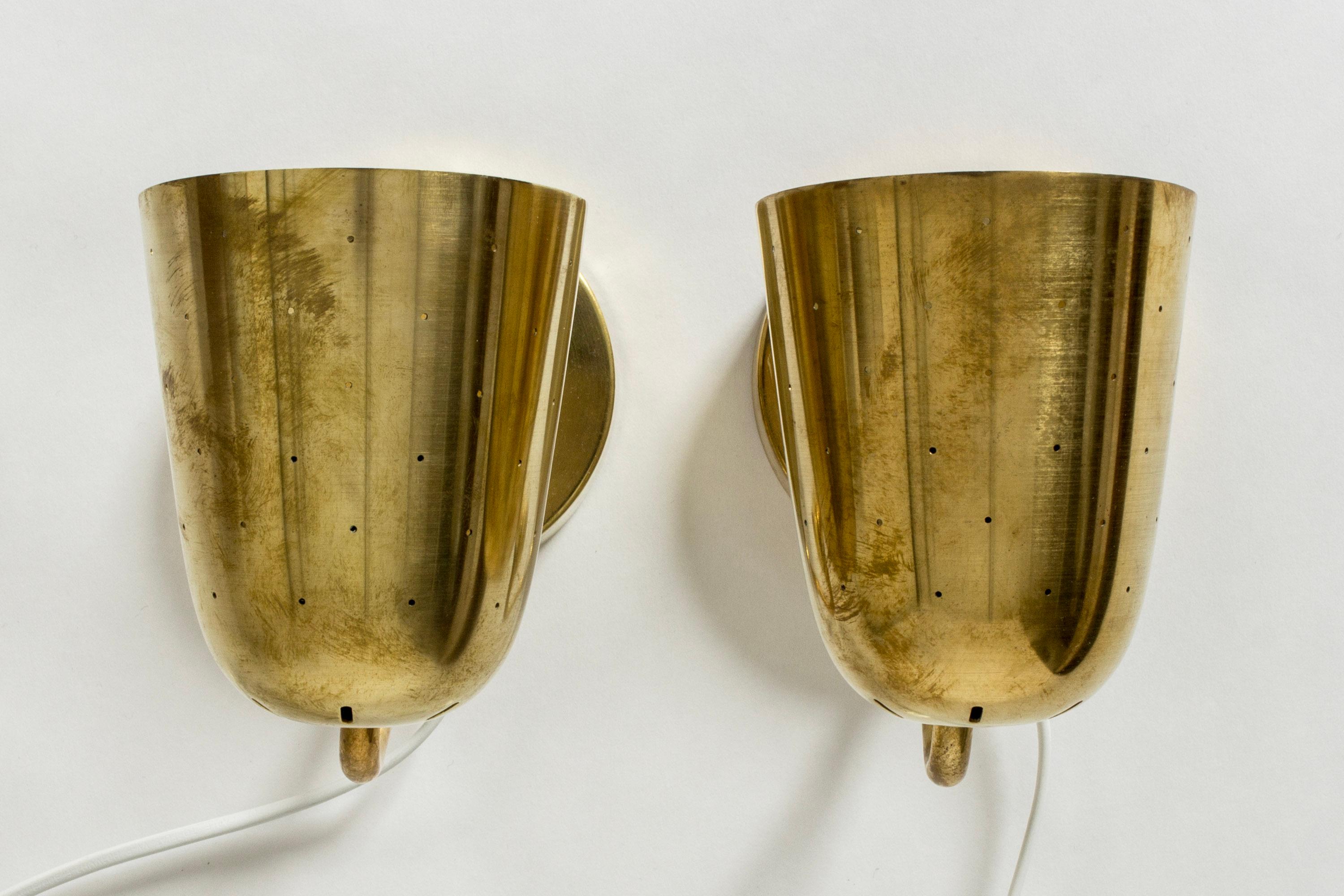 Swedish Midcentury Modern Brass Table Lamps from Boréns, Sweden, 1950s