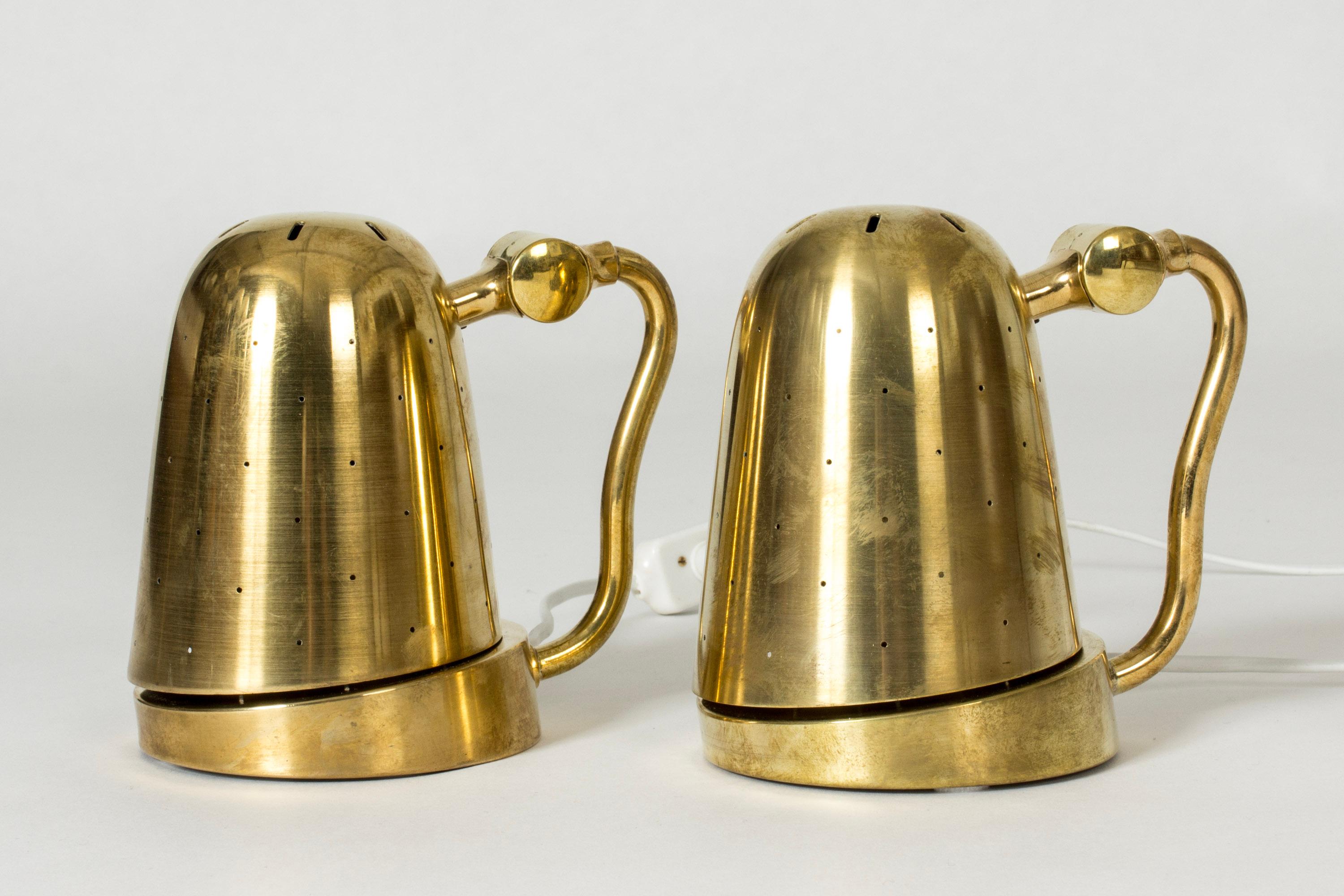 Midcentury Modern Brass Table Lamps from Boréns, Sweden, 1950s In Good Condition In Stockholm, SE