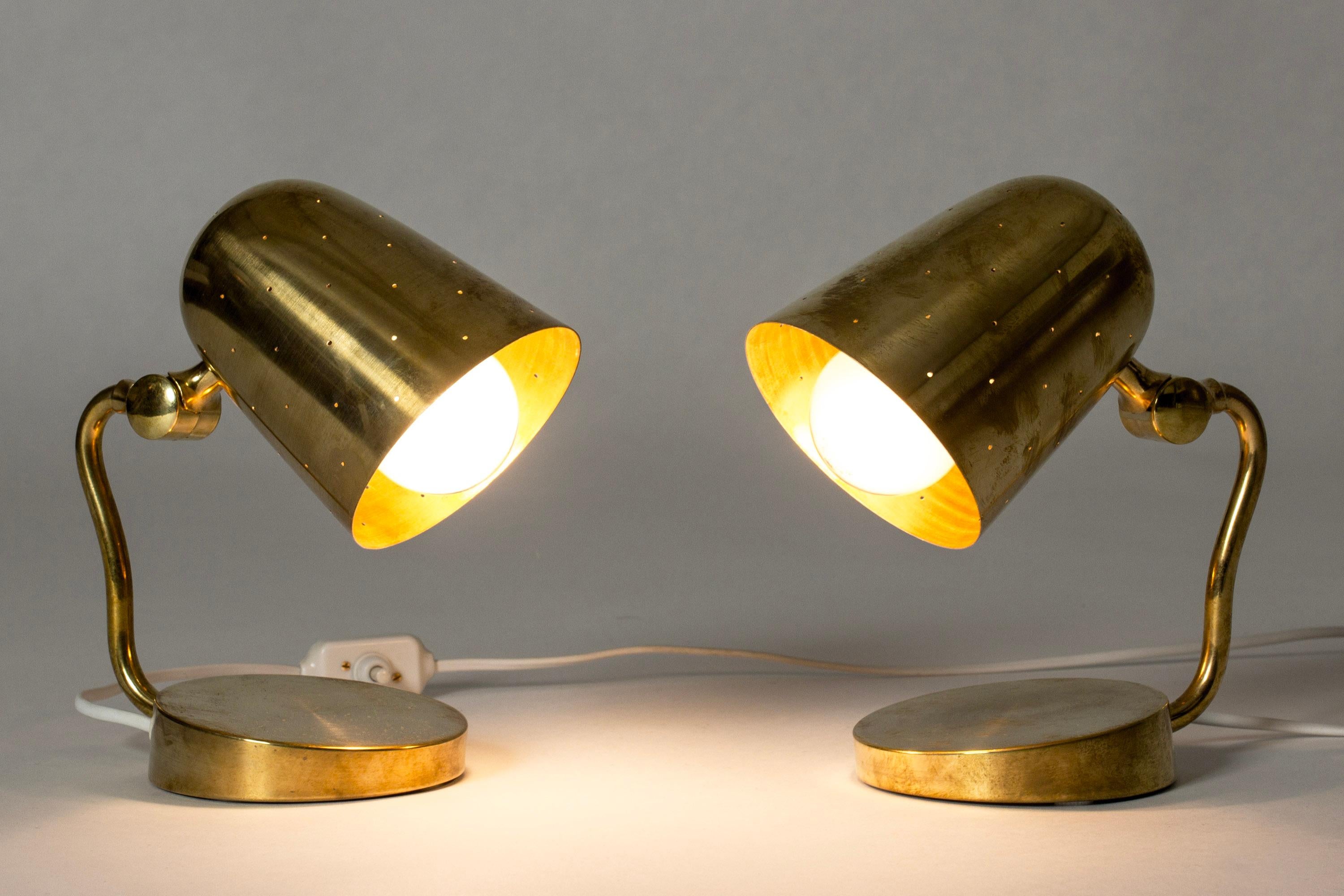 Midcentury Modern Brass Table Lamps from Boréns, Sweden, 1950s 1