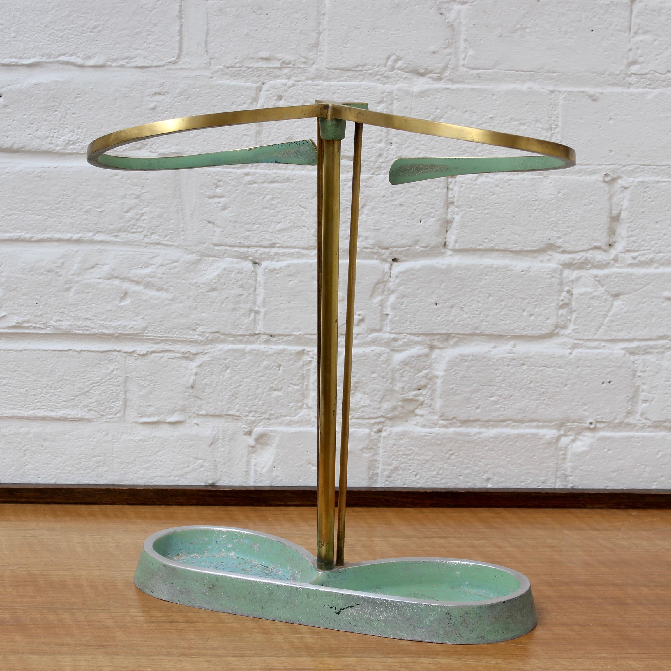 Mid-20th Century Midcentury Modern Brass Umbrella Stand Attributed to Artes H&H Seefried Steppach For Sale
