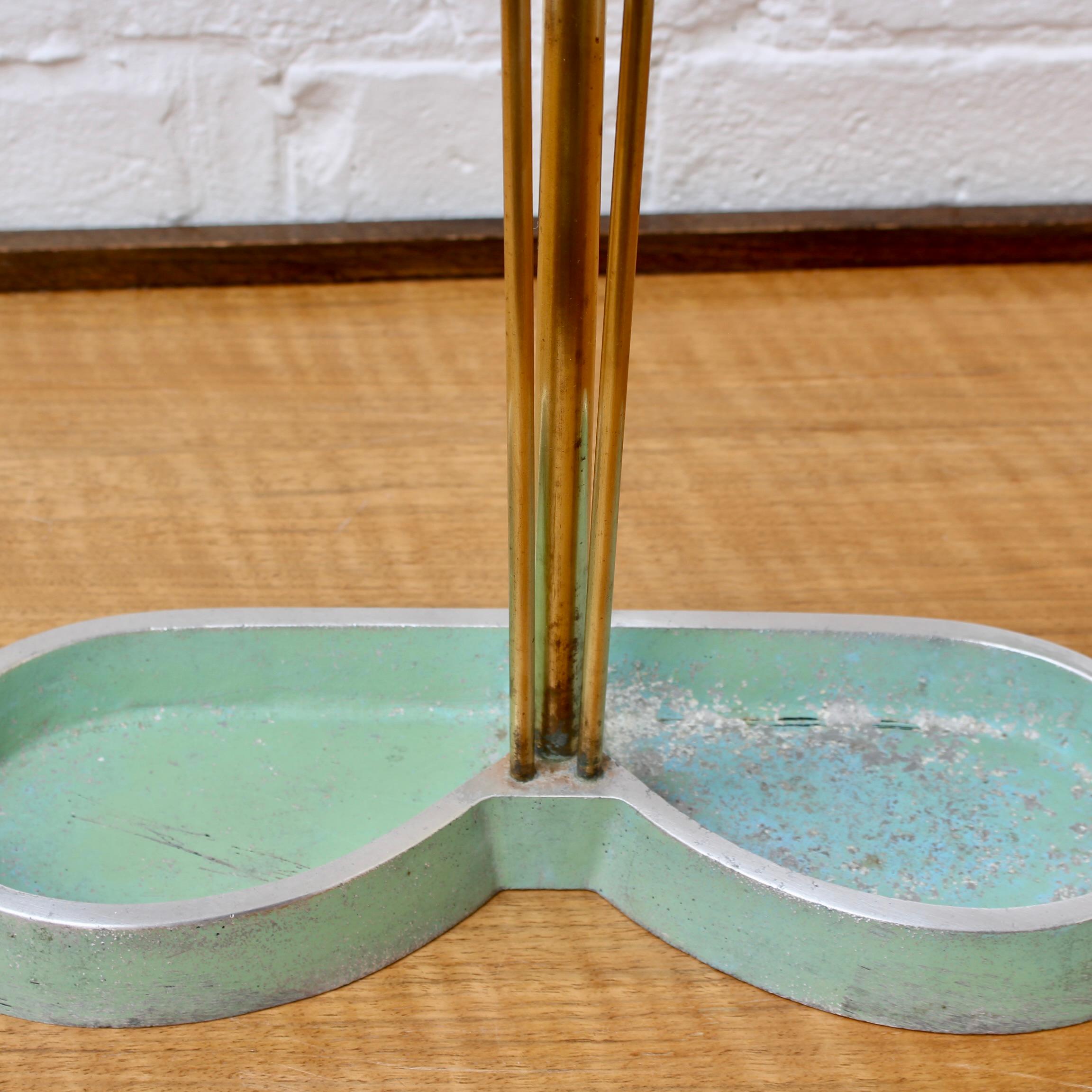 Midcentury Modern Brass Umbrella Stand Attributed to Artes H&H Seefried Steppach For Sale 1