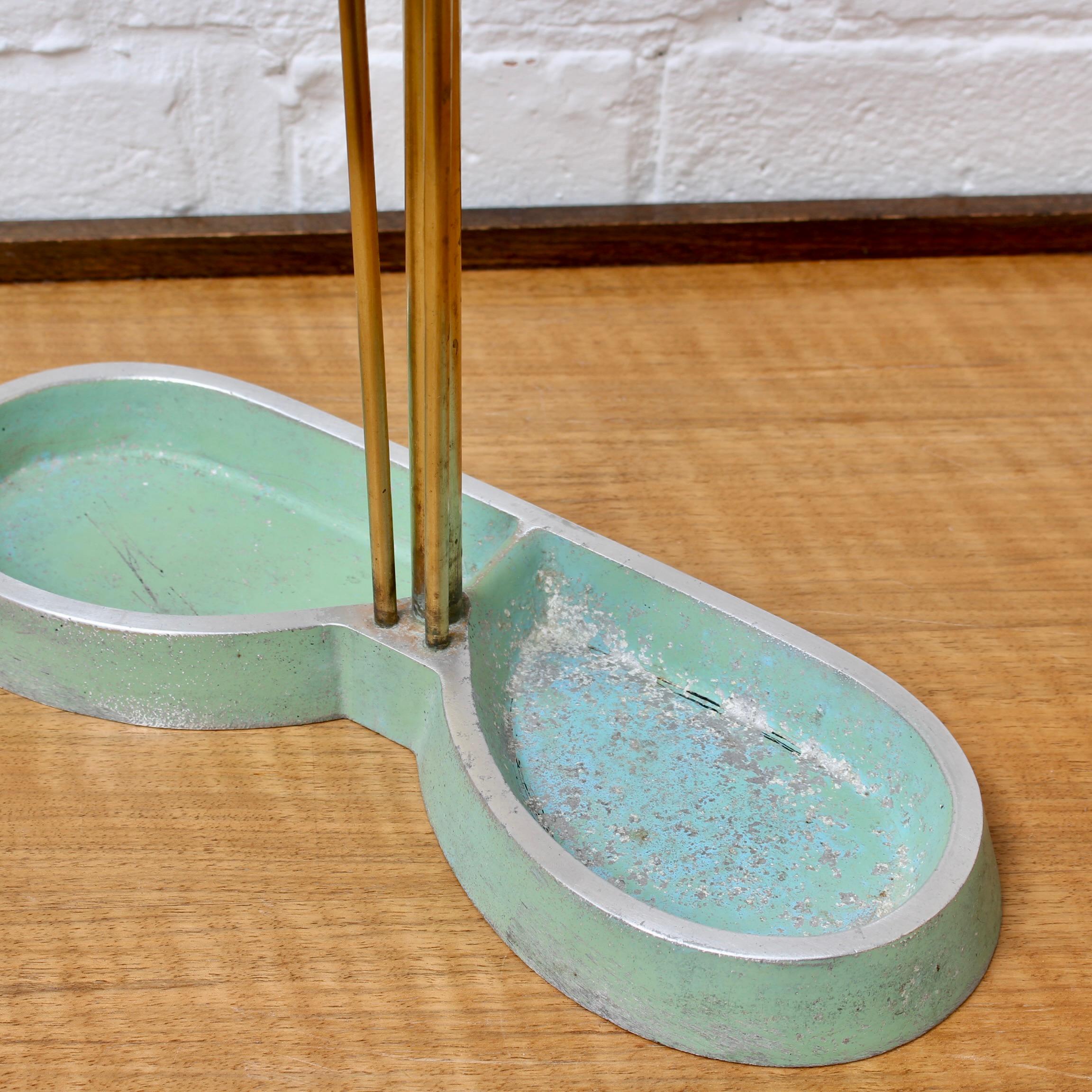 Midcentury Modern Brass Umbrella Stand Attributed to Artes H&H Seefried Steppach For Sale 2