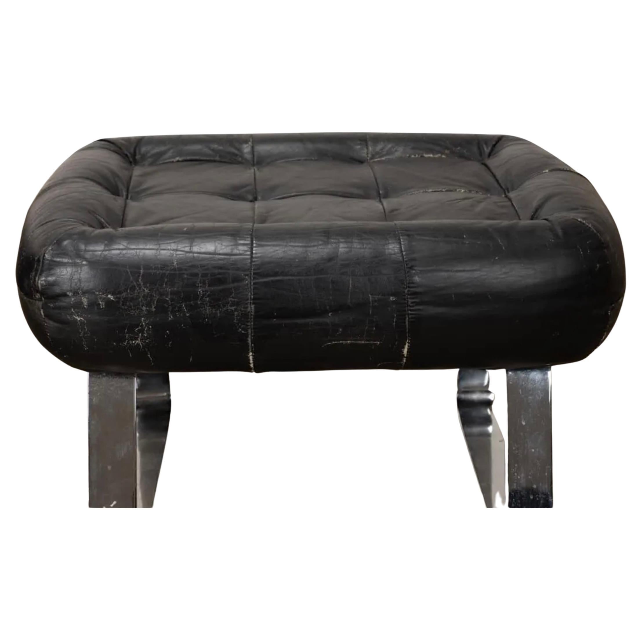 Late 20th Century Midcentury Modern Brazilian EARTH Leather Lounge Chair Ottoman by Percival Lafer
