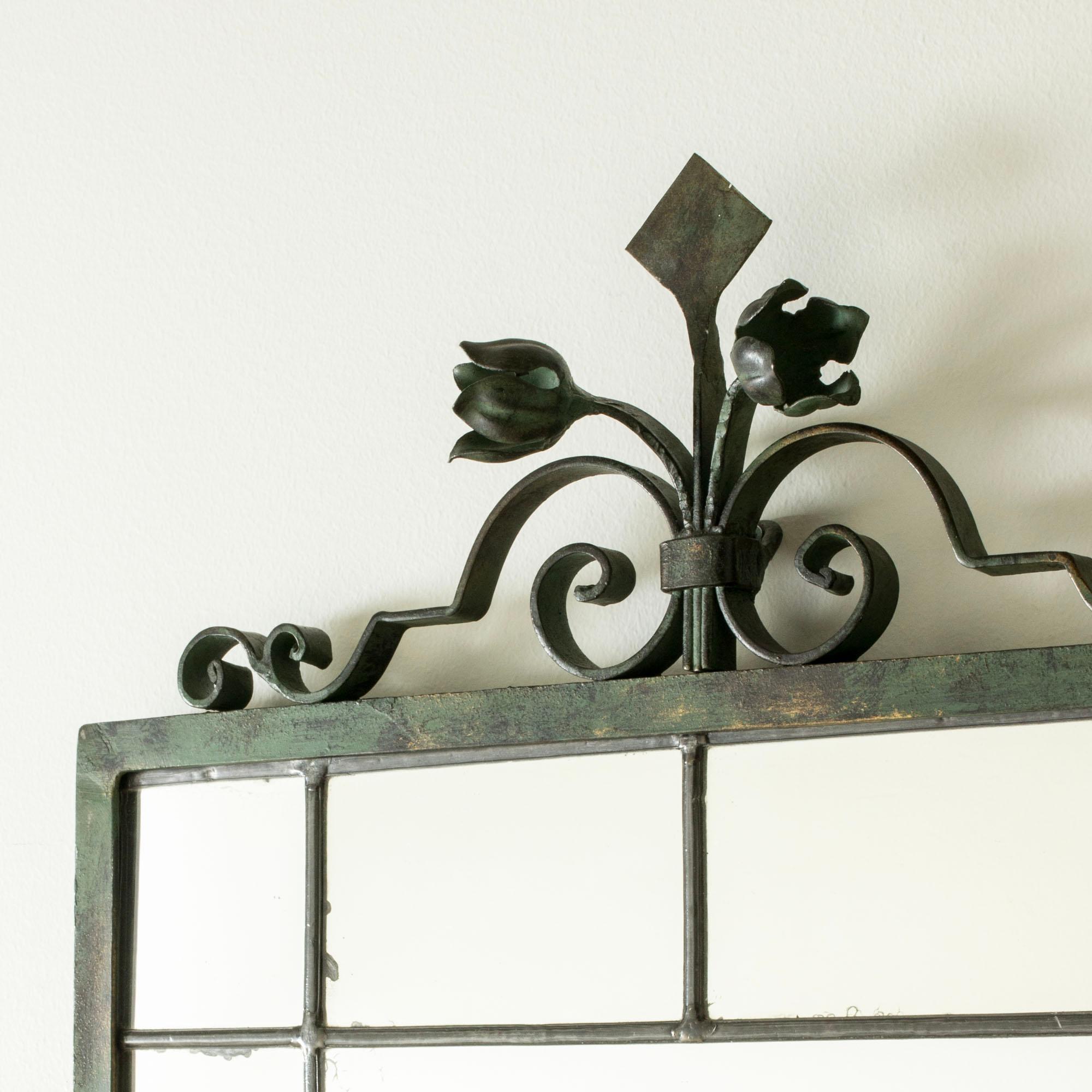Scandinavian Modern Midcentury Modern Bronze Wall Mirror, Sweden, 1930s For Sale