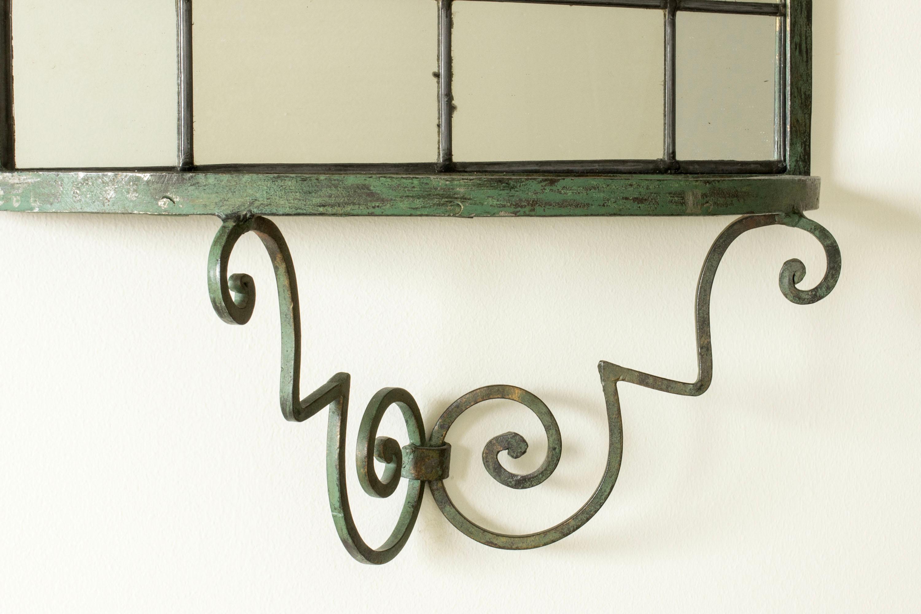 Midcentury Modern Bronze Wall Mirror, Sweden, 1930s In Good Condition For Sale In Stockholm, SE
