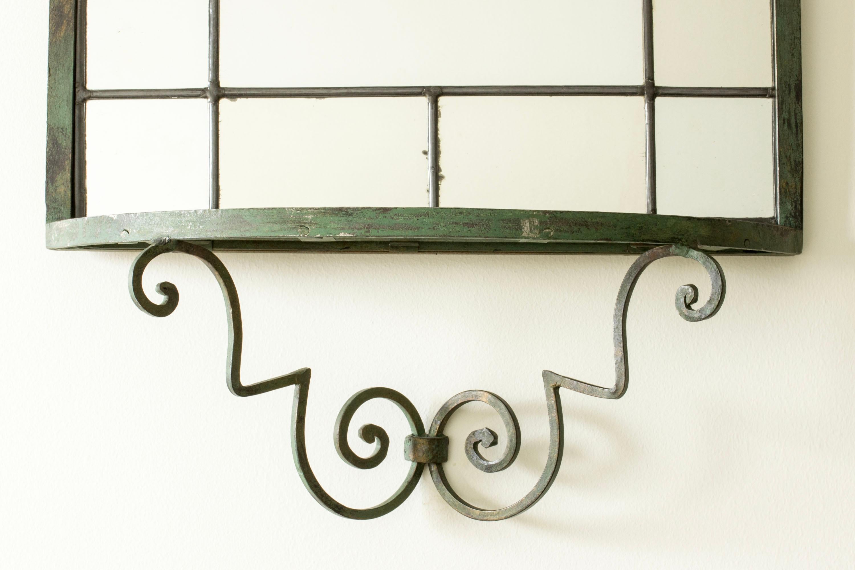 Mid-20th Century Midcentury Modern Bronze Wall Mirror, Sweden, 1930s For Sale