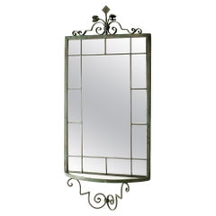 Miroir mural en bronze mi-siècle moderne, Suède, années 1930