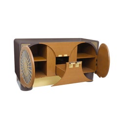 Mid-Century Modern Brown, Black Sideboard, Bathroom Vanity