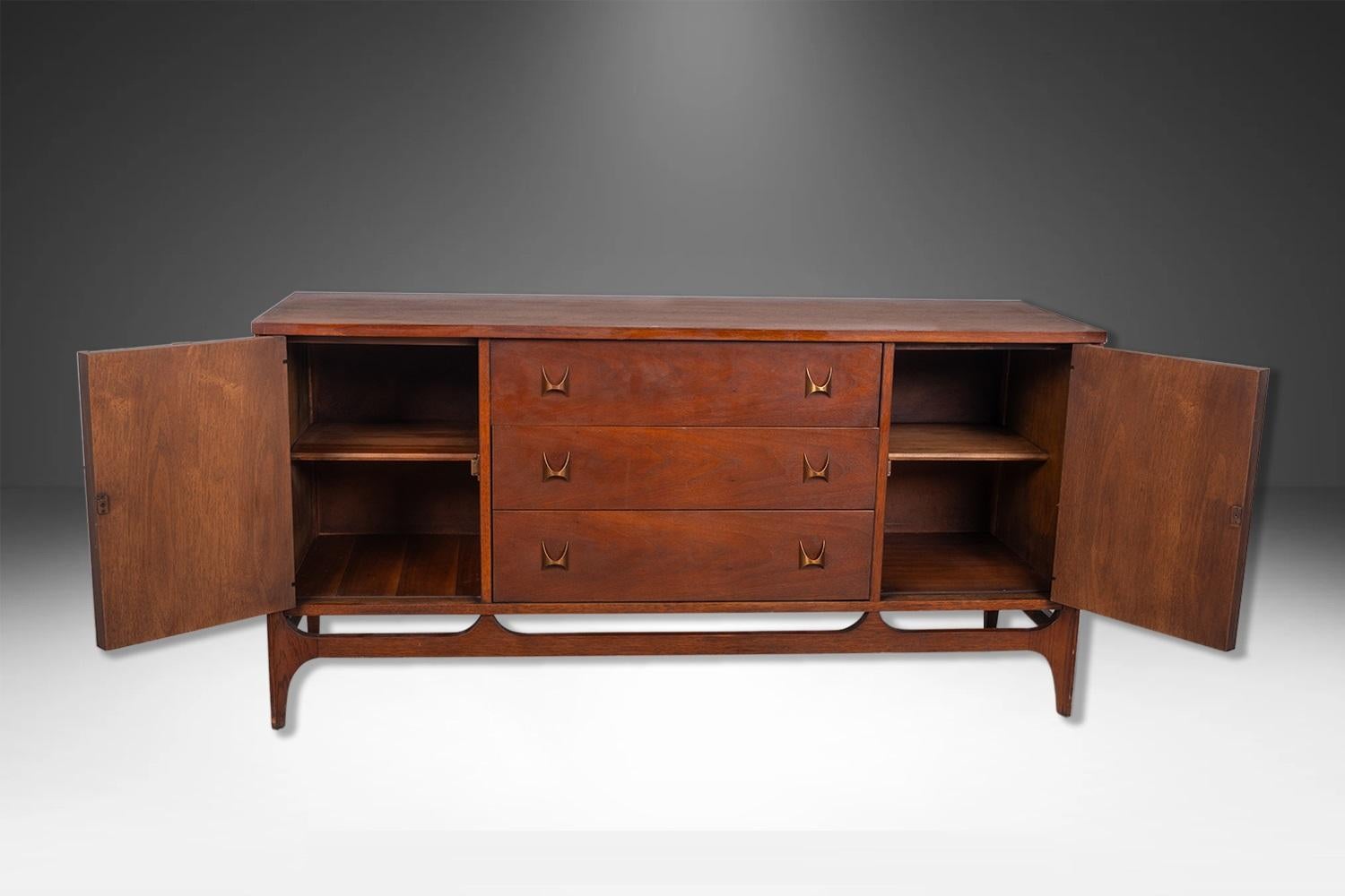Brass MidCentury Modern Broyhill Brasilia Credenza Dresser