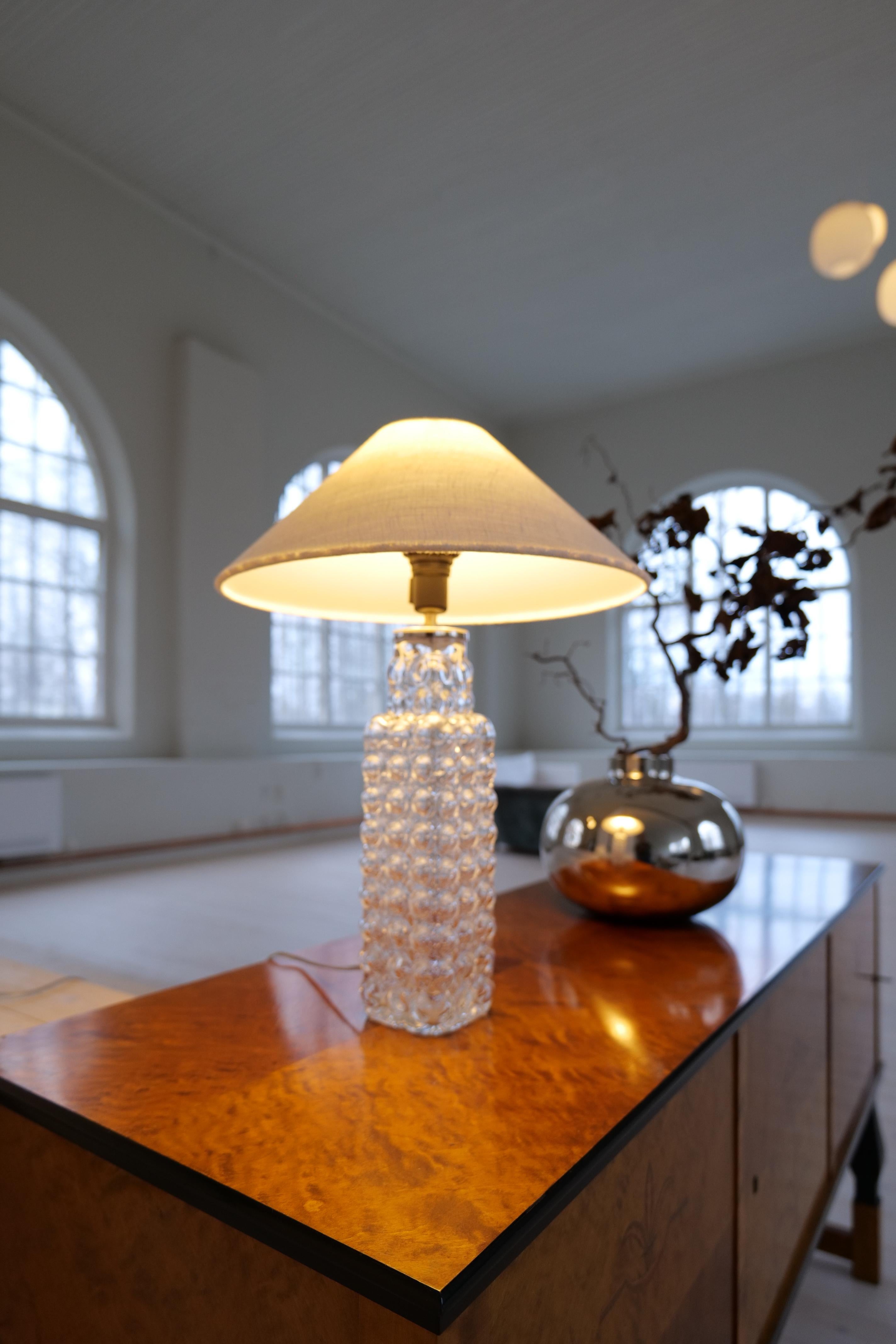 Midcentury Modern Bubble Crystal Rare Table Lamp Orrefors Carl Fagerlund im Angebot 2