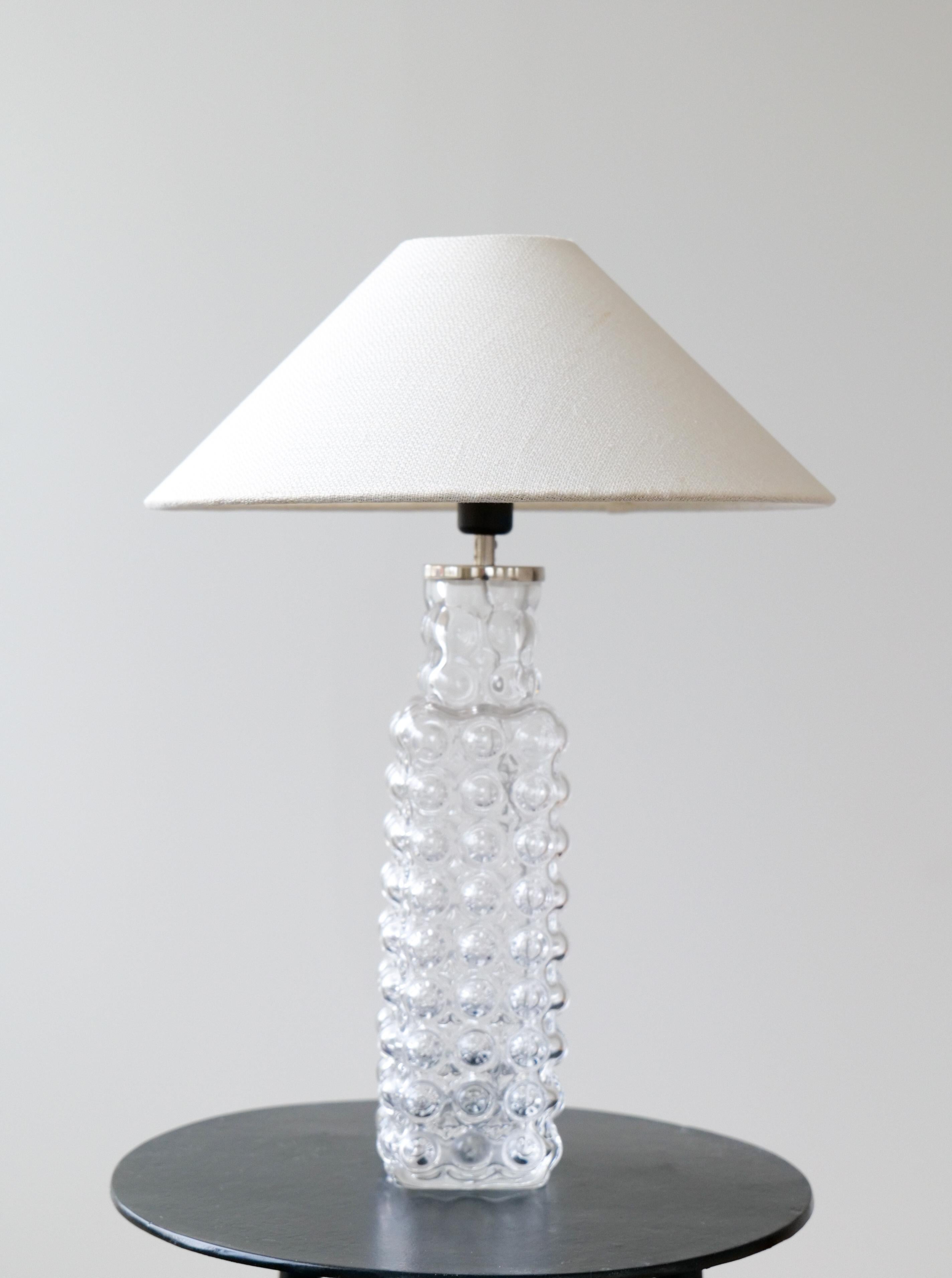 Midcentury Modern Bubble Crystal Rare Table Lamp Orrefors Carl Fagerlund im Angebot 3