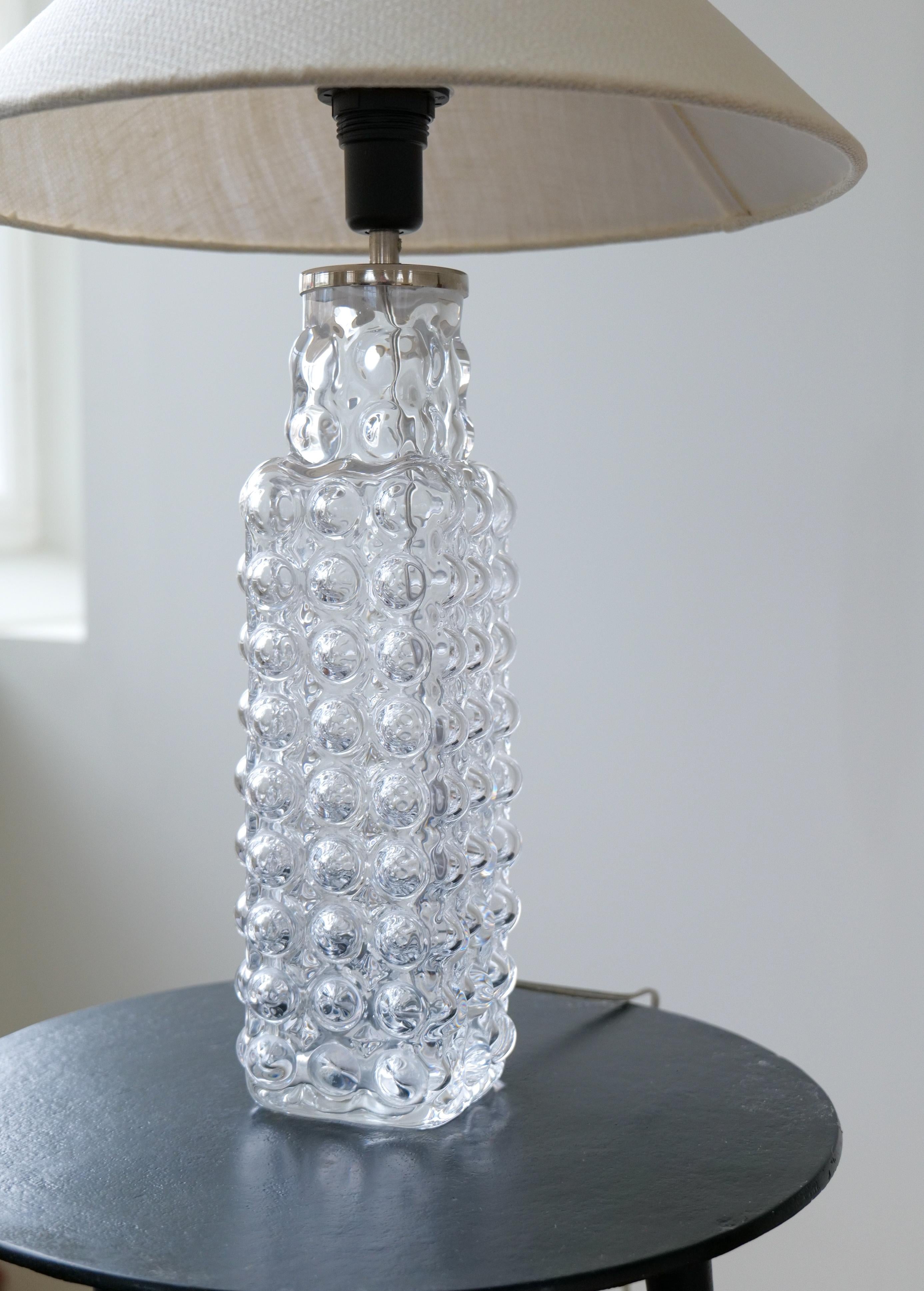 Midcentury Modern Bubble Crystal Rare Table Lamp Orrefors Carl Fagerlund im Angebot 4