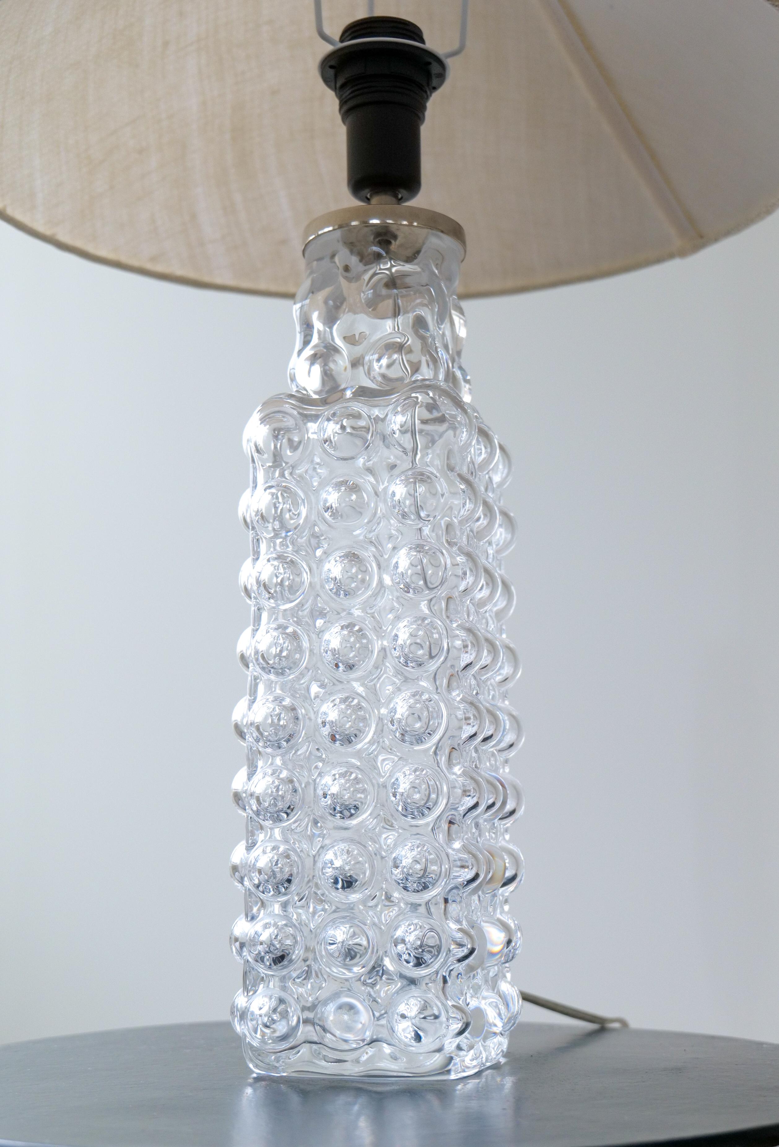 Midcentury Modern Bubble Crystal Rare Table Lamp Orrefors Carl Fagerlund im Angebot 5