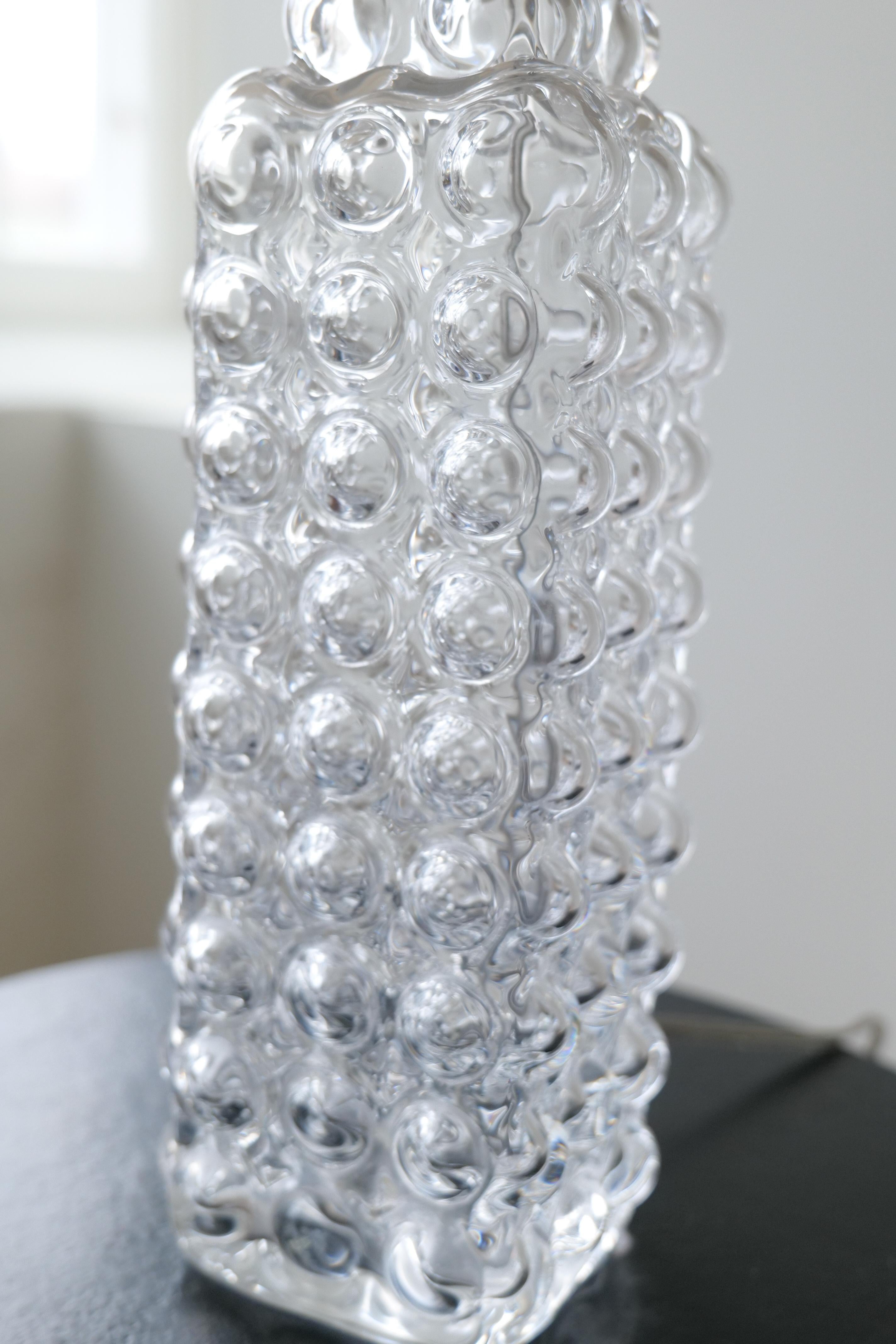 Midcentury Modern Bubble Crystal Rare Table Lamp Orrefors Carl Fagerlund im Angebot 6
