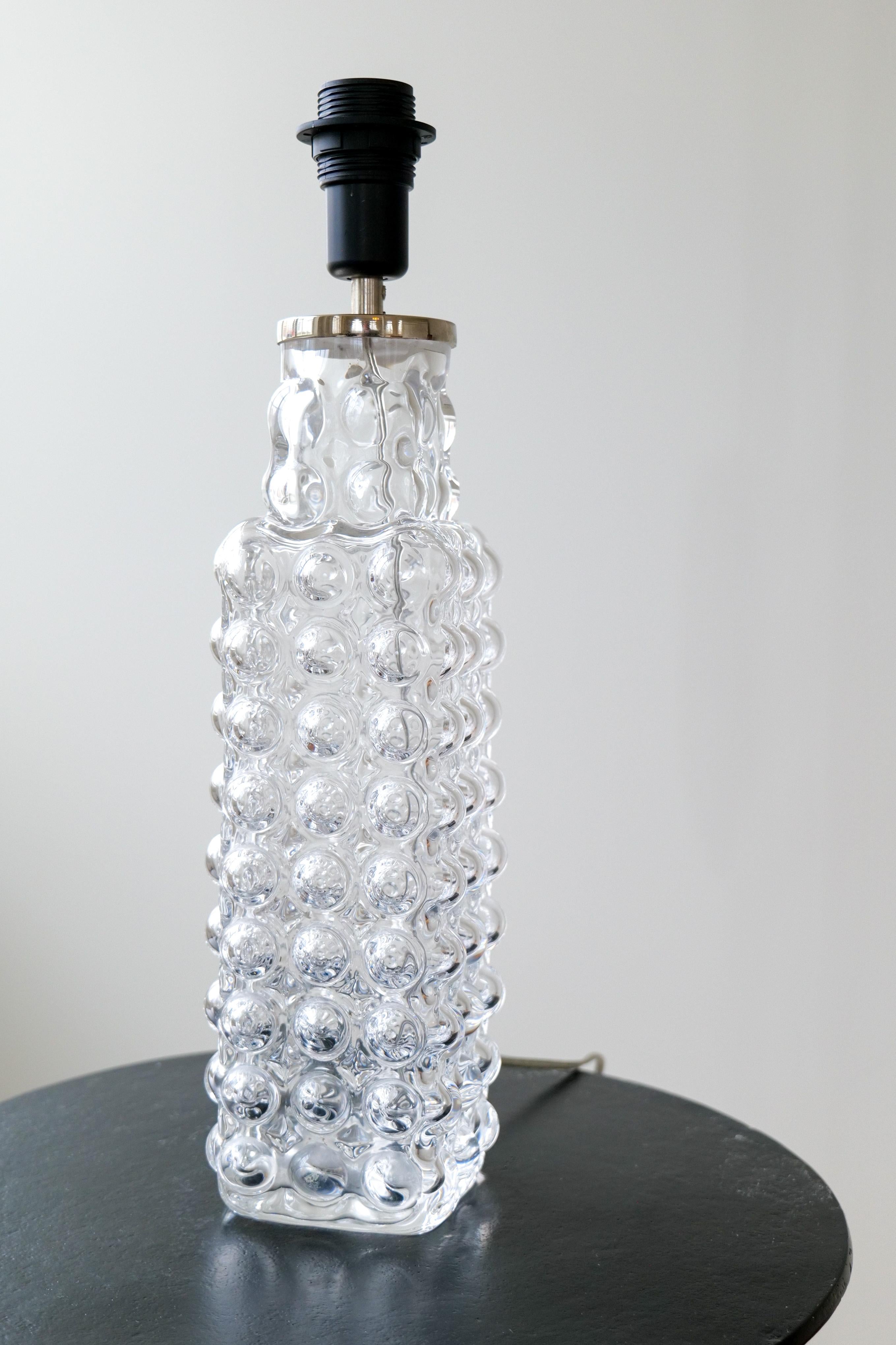 Midcentury Modern Bubble Crystal Rare Table Lamp Orrefors Carl Fagerlund im Angebot 7