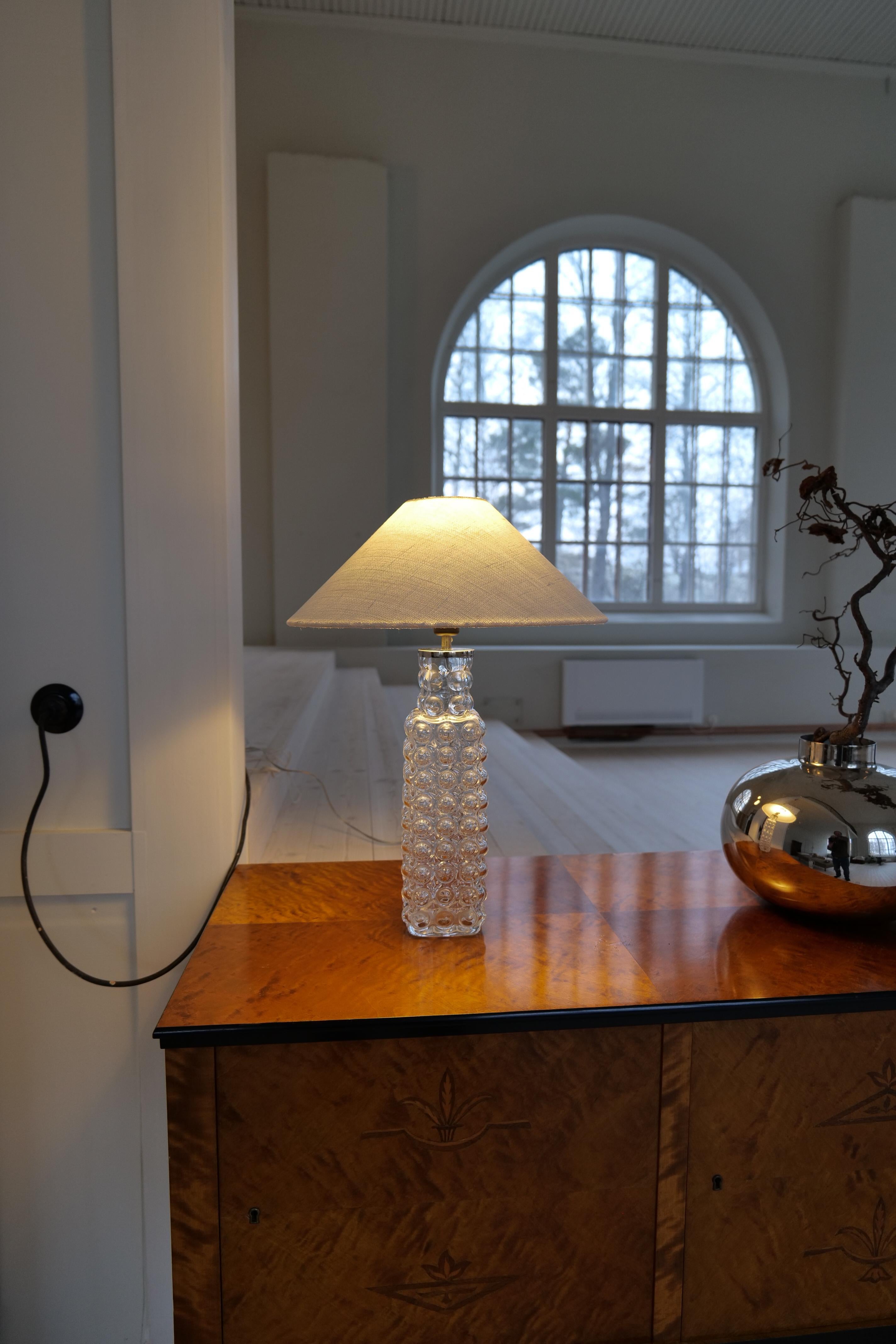 Midcentury Modern Bubble Crystal Rare Table Lamp Orrefors Carl Fagerlund (Glas) im Angebot